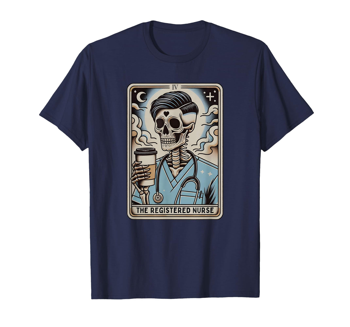 The Male Registered Nurse Tarot Card, Funny Skeleton Nurse T-Shirt