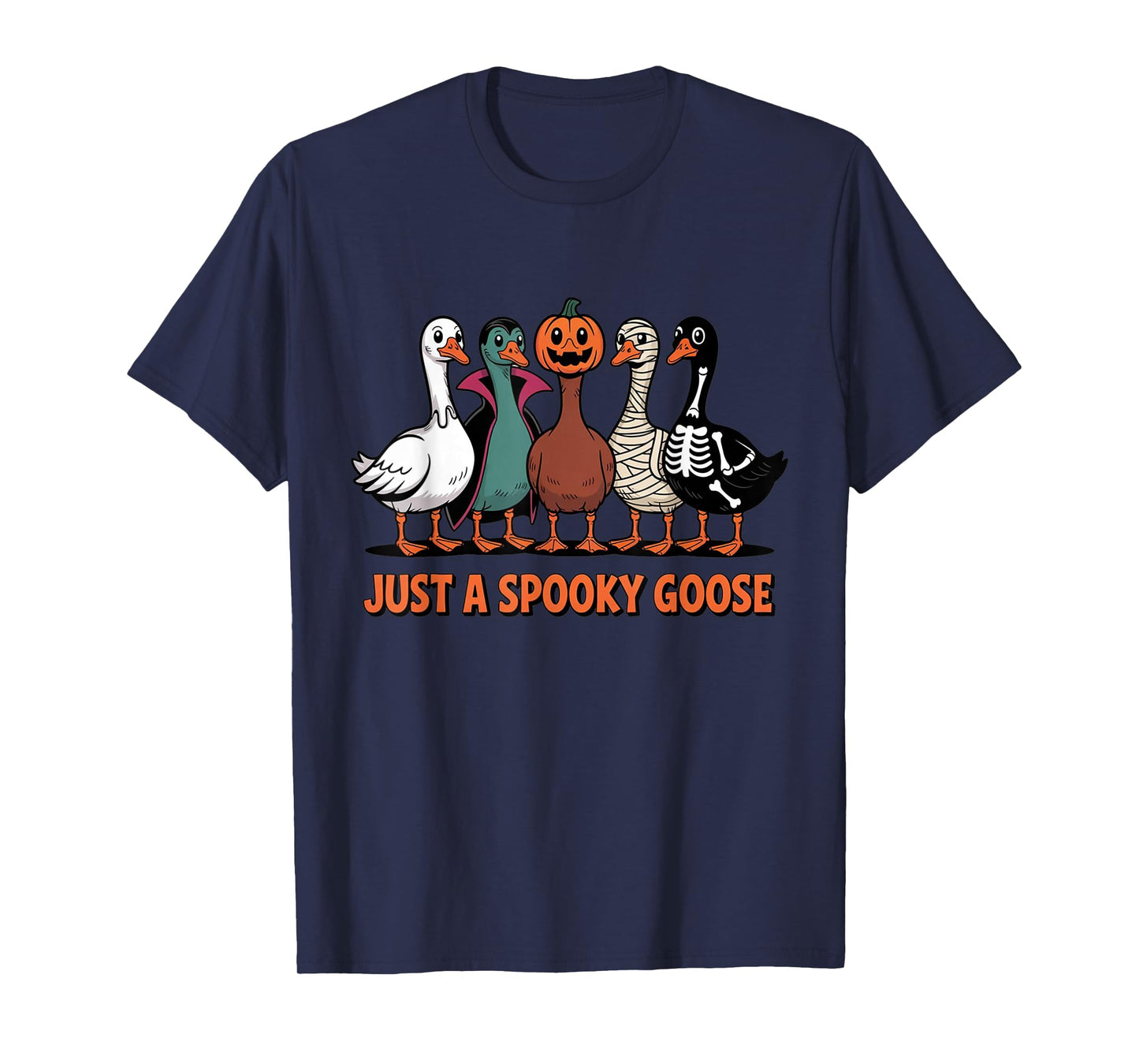Just a Spooky Goose Funny Halloween Costume Party T-Shirt