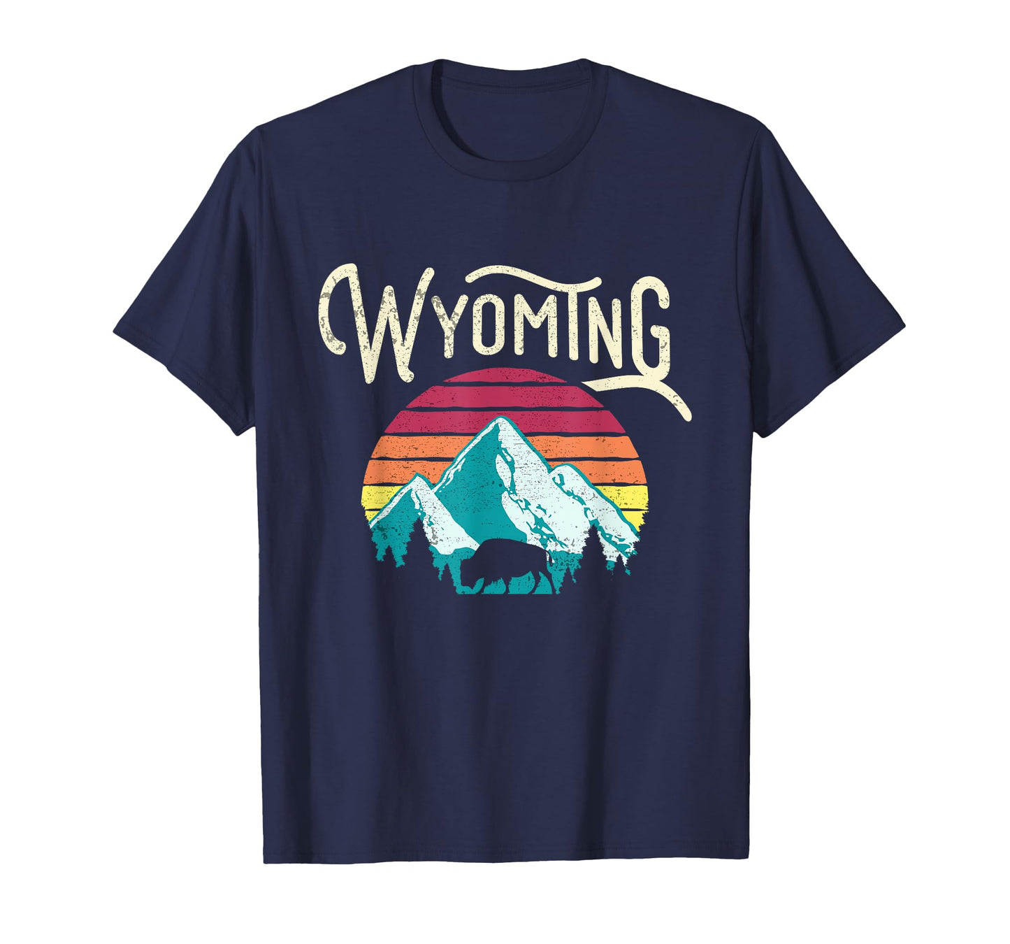Retro Wyoming, WY Mountains State Wildlife T-Shirt T-Shirt