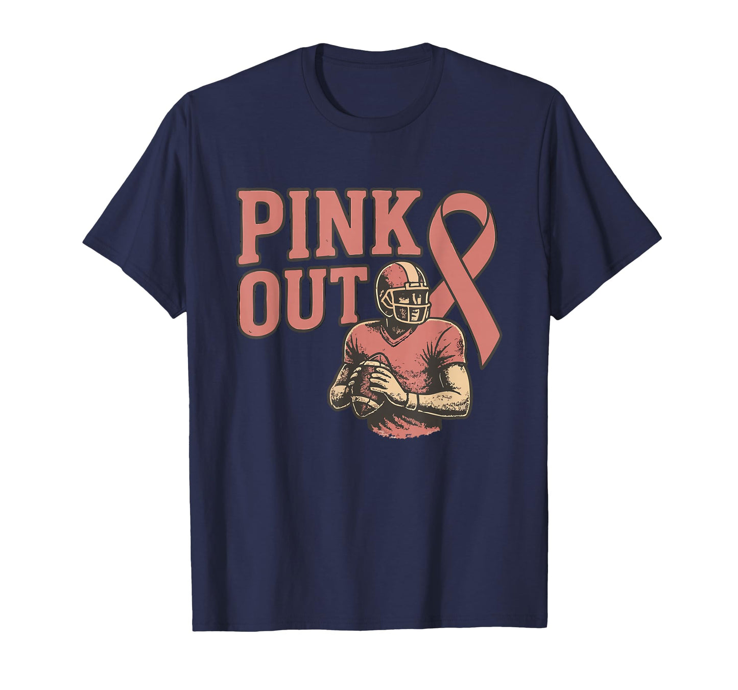 Breast Cancer Women Team Awareness Pink Out Football T-Shirt