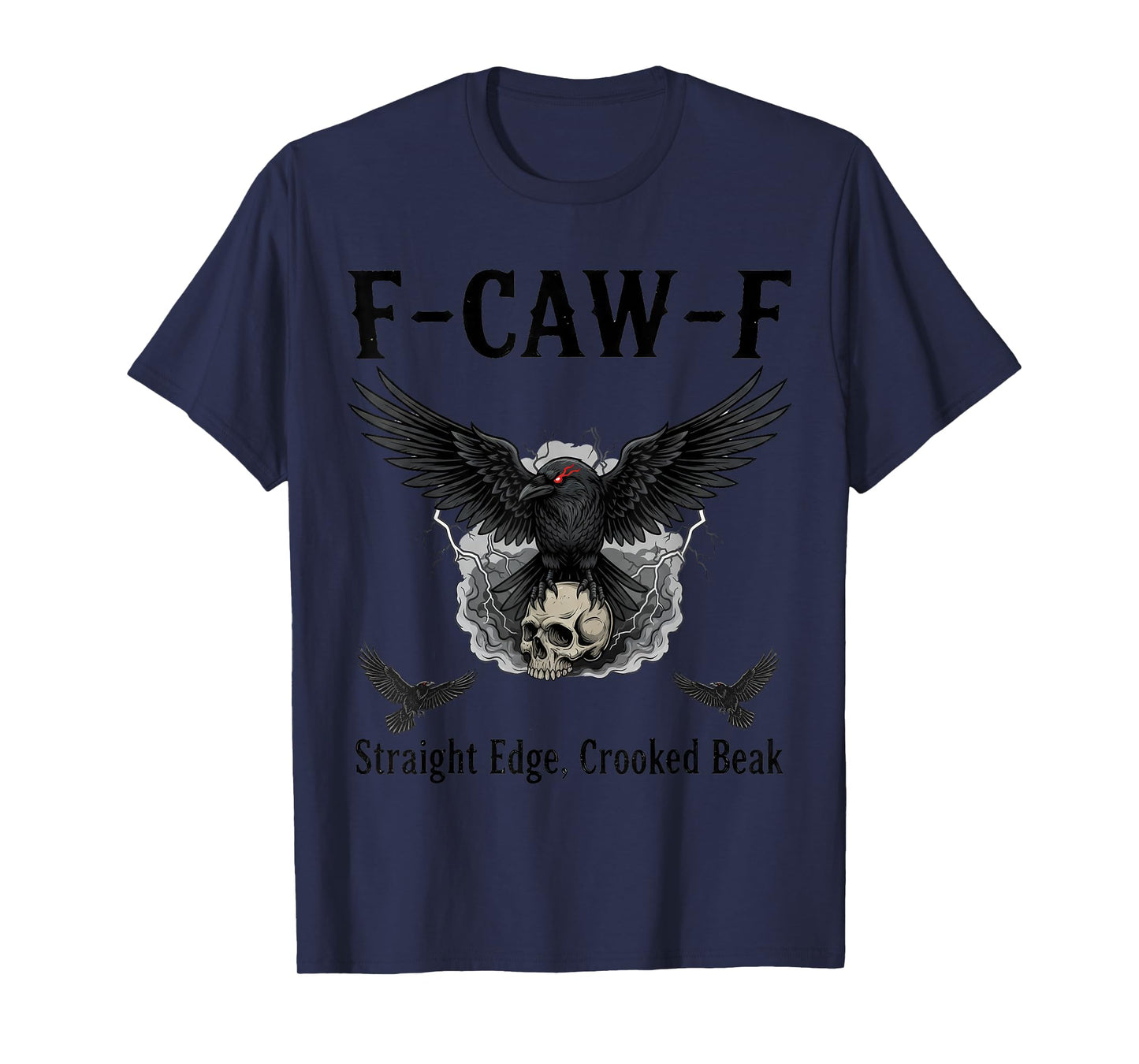 F-CAW-F Crow fcawf Raven with Skull Gothic T-Shirt