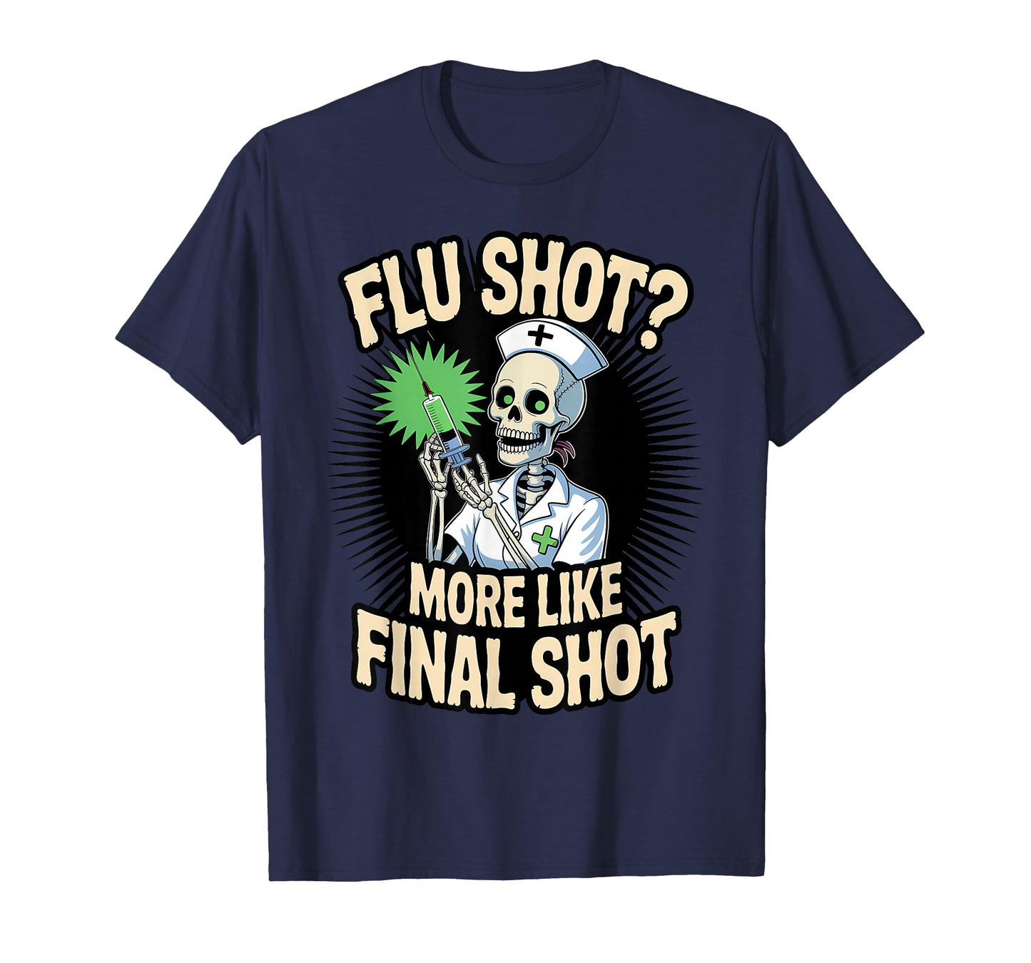 Skeleton Nurse Halloween Funny Spooky Medical T-Shirt