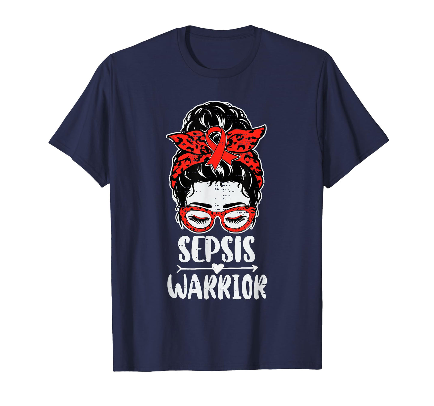 Womens Sepsis Warrior Awareness Ribbon Red Sepsis Survivor T-Shirt