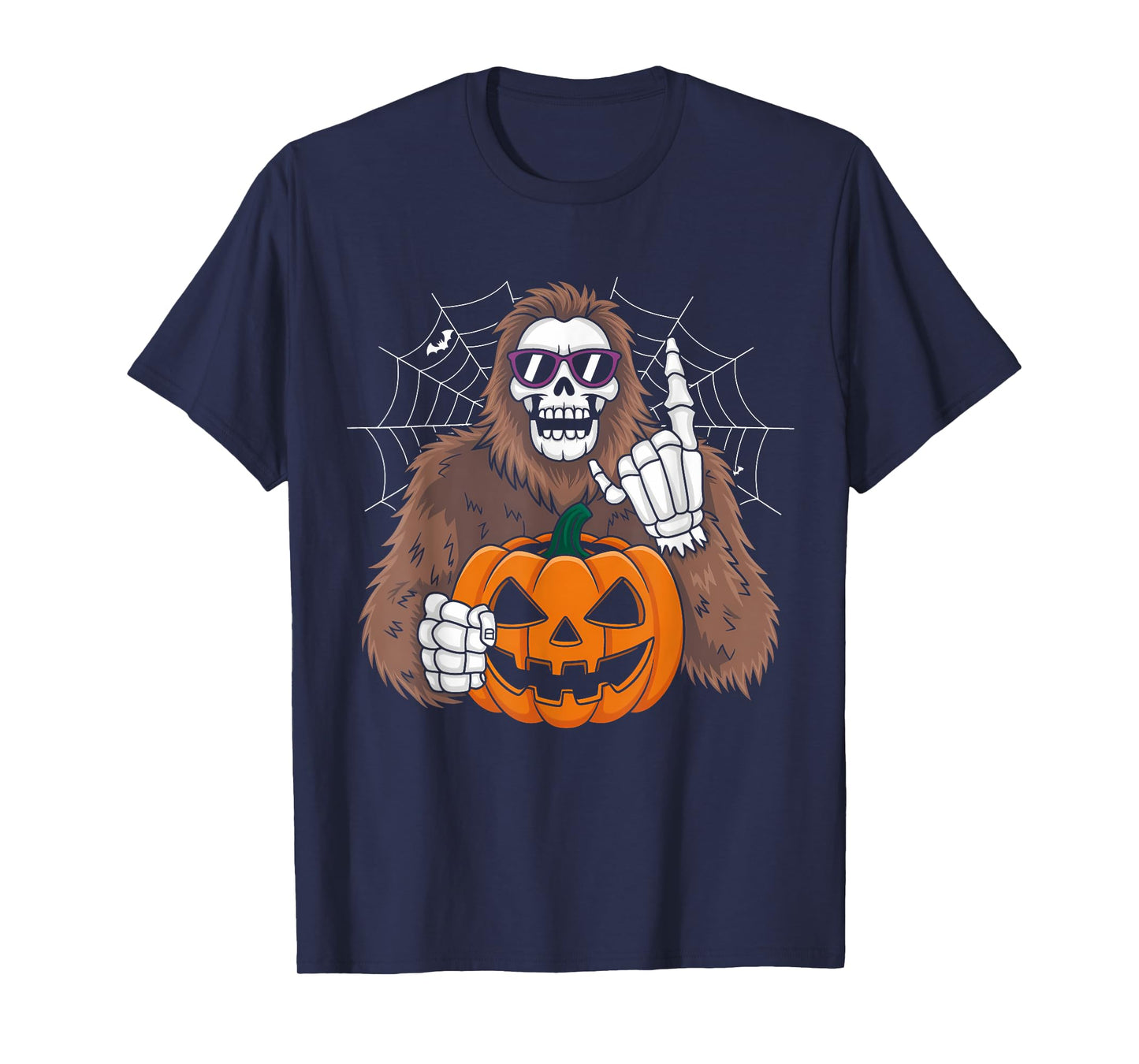Spooky Bigfoot Jack O Lantern Skeleton Halloween Men T-Shirt