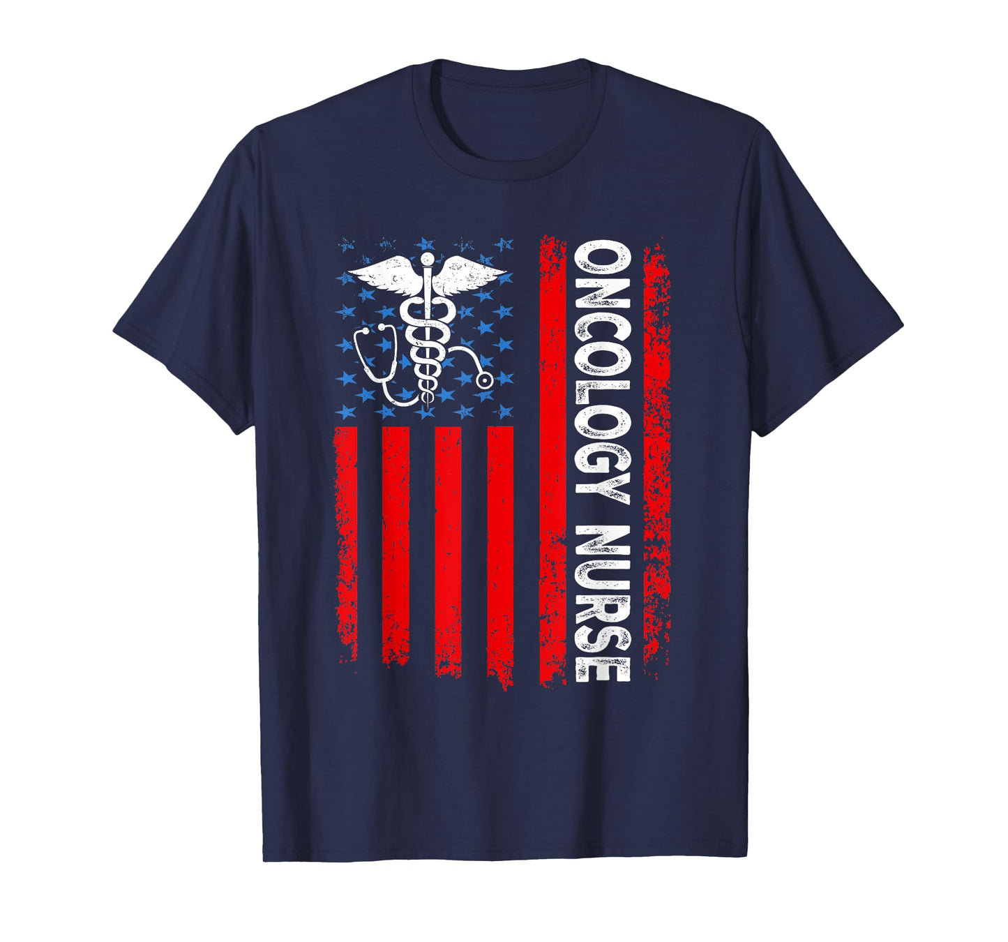 Oncology Nurse American Flag Patriotic Oncology 4th of July T-Shirt for Women Men