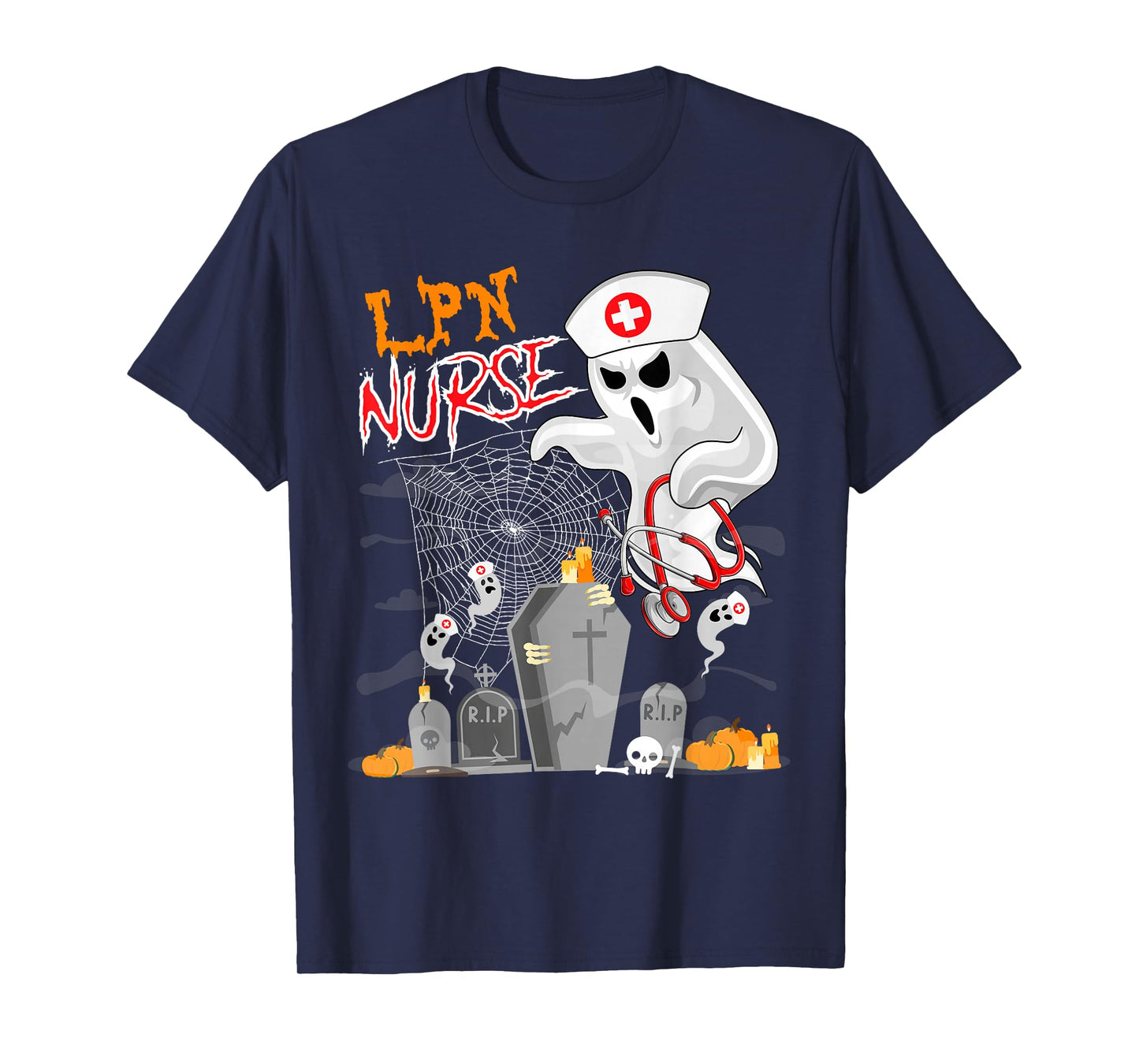 LPN Nurse Halloween Boo Ghosts Costume Nursing Tools Lover T-Shirt