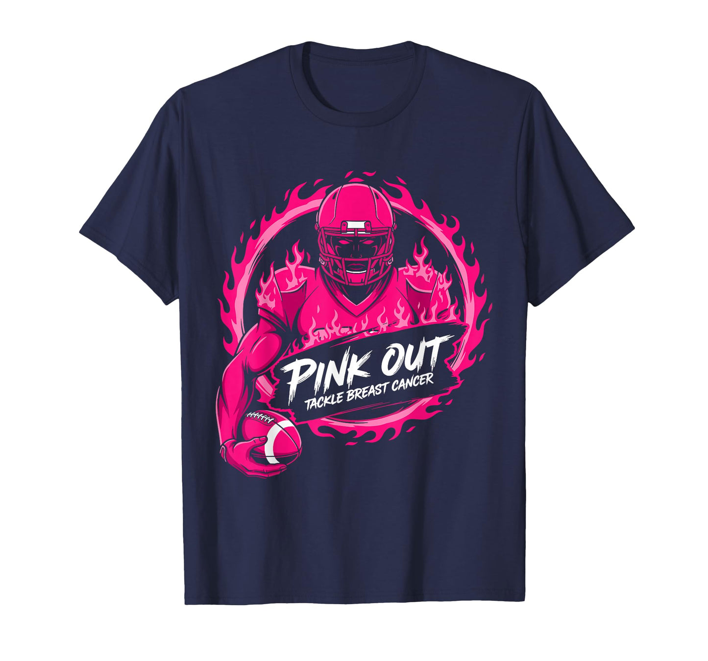 Tackle Football Breast Cancer Awareness Pink Out Boys Kids T-Shirt