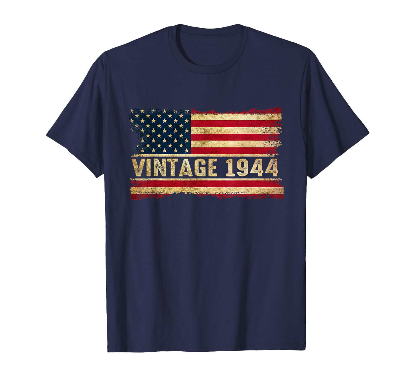 Born In 1944 80th Birthday 80 Years Old American Flag T-Shirt