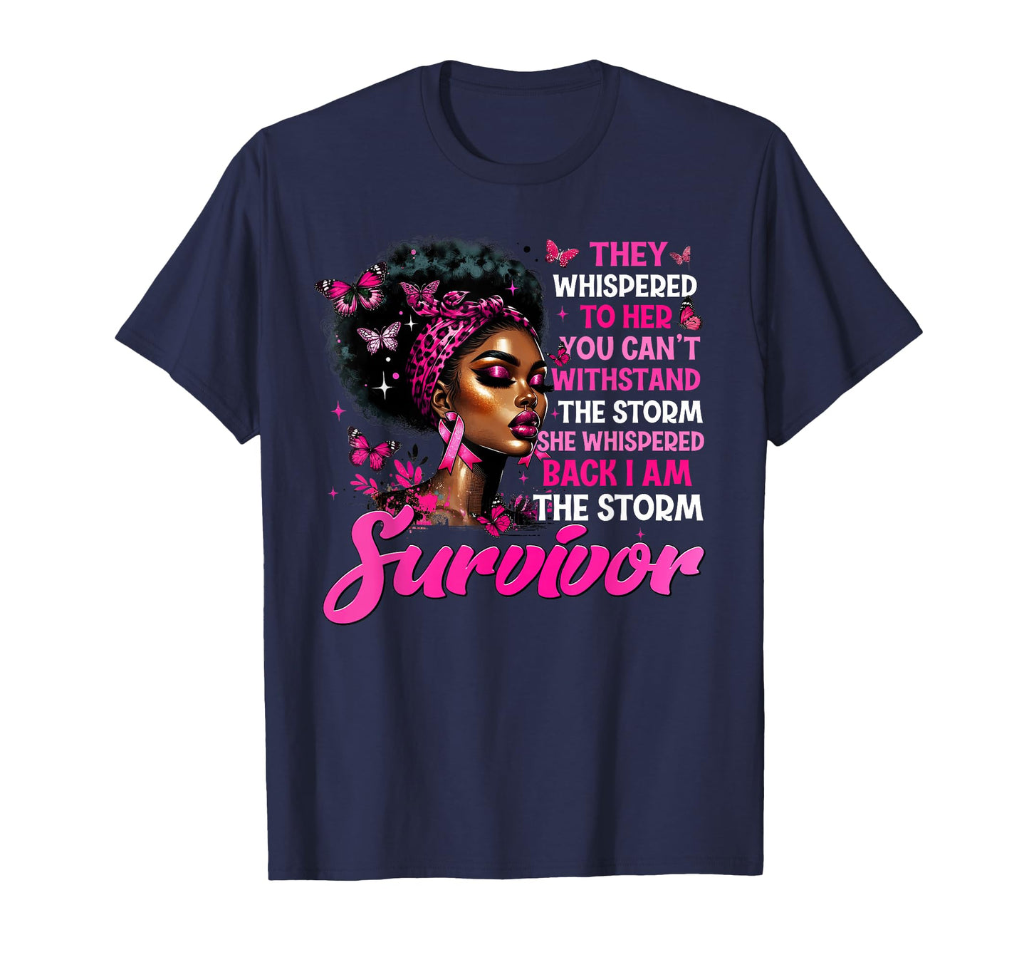 I Am The Storm Survivor Black Woman Breast Cancer Awareness T-Shirt