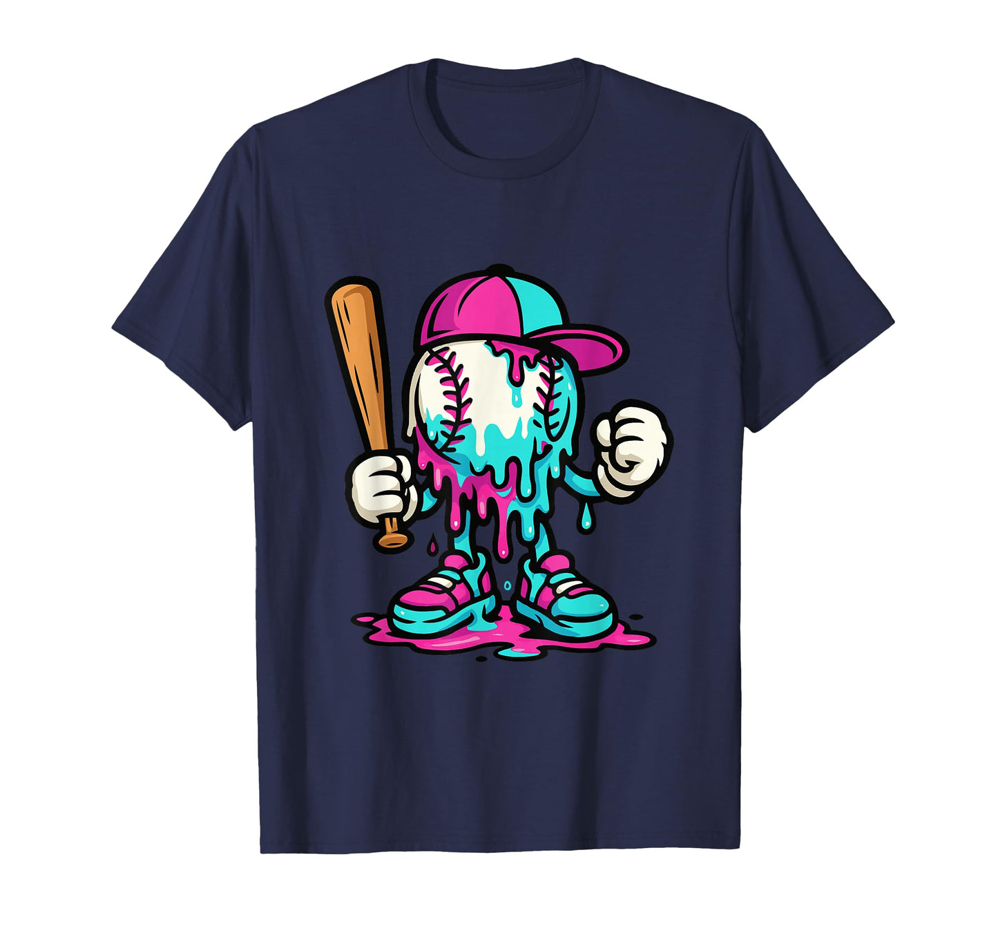 Baseball Drip for Boys Ice Cream Drip Baseball T-Shirt