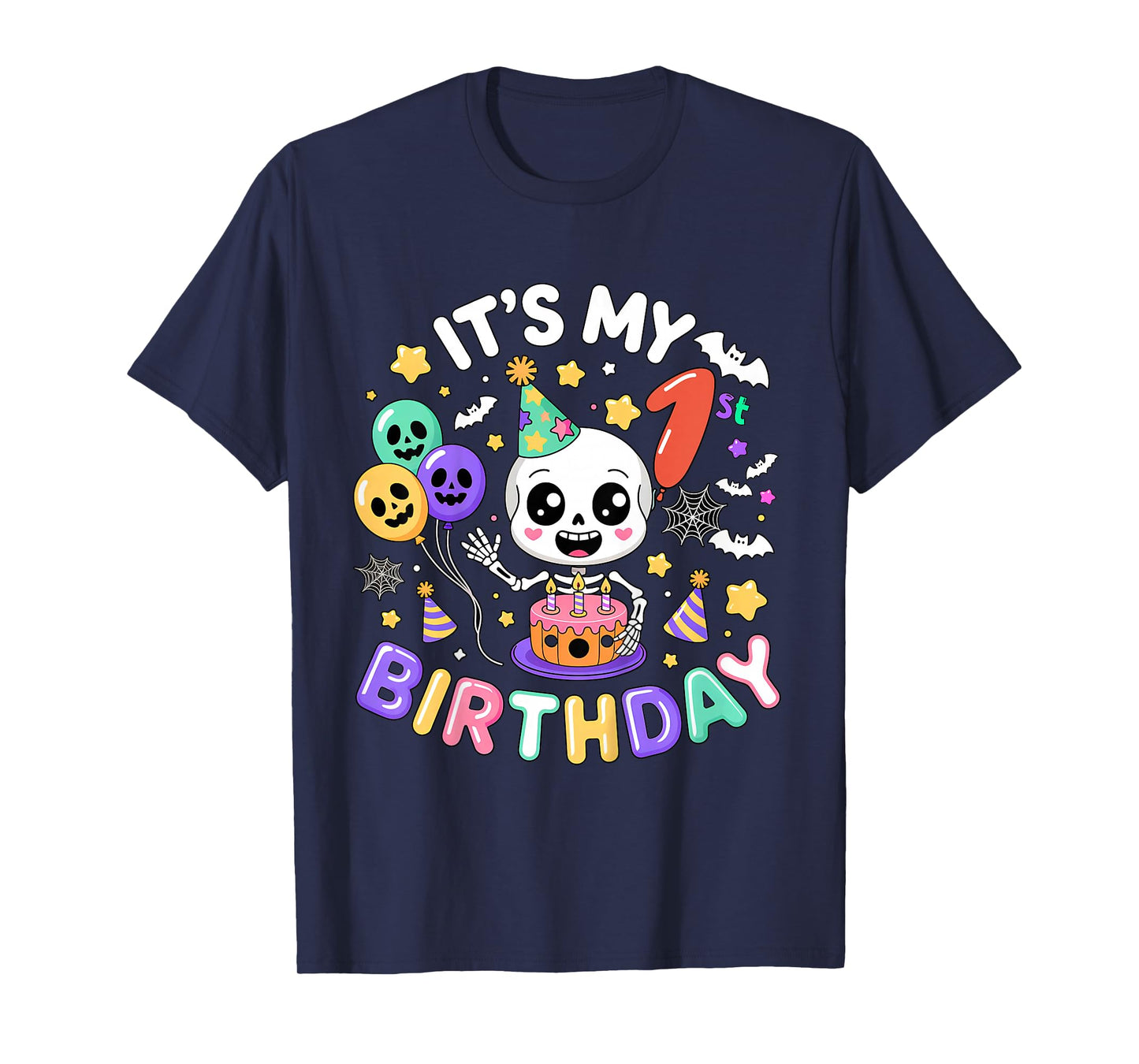 Its My 1st Birthday Skeleton Halloween Toddler Boy Girl T-Shirt