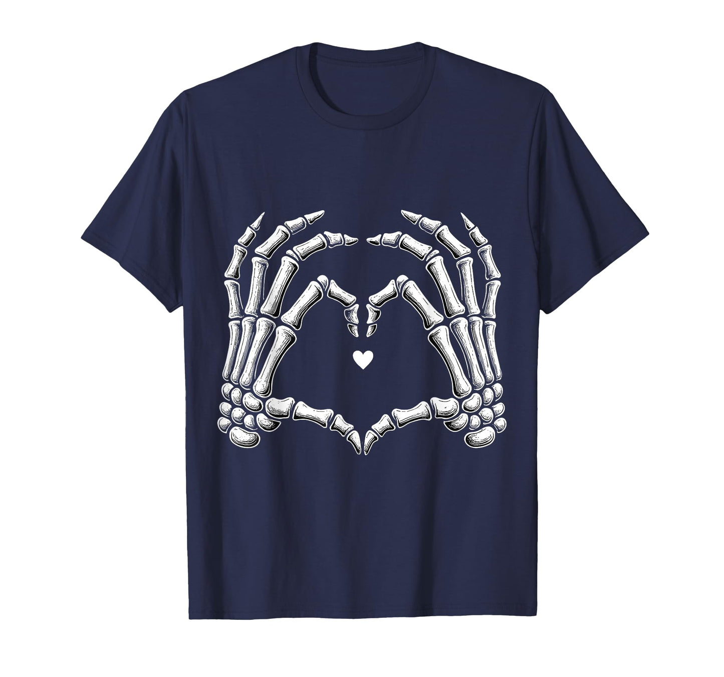 Retro Skeleton Hands Vintage Heart Halloween Tee T-Shirt