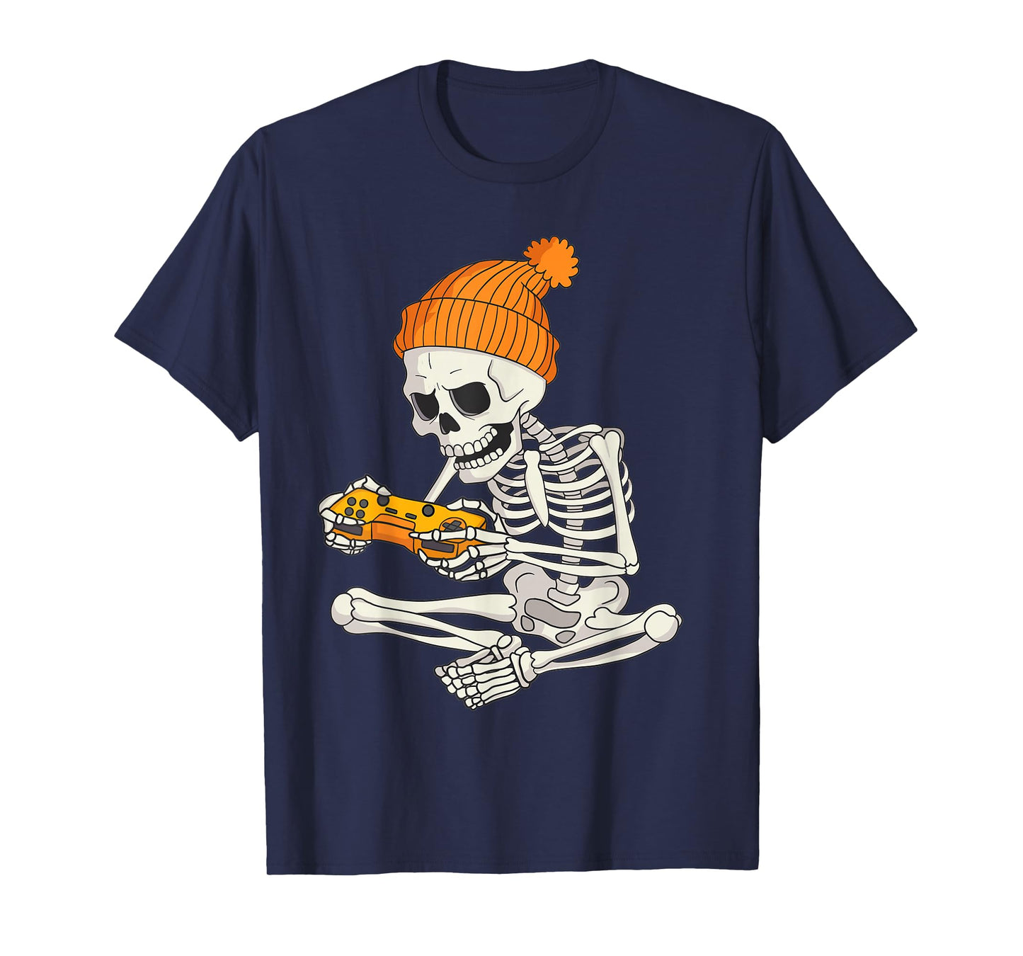 Funny Halloween Skeleton Gamer Video Games Boys Mens Gaming T-Shirt