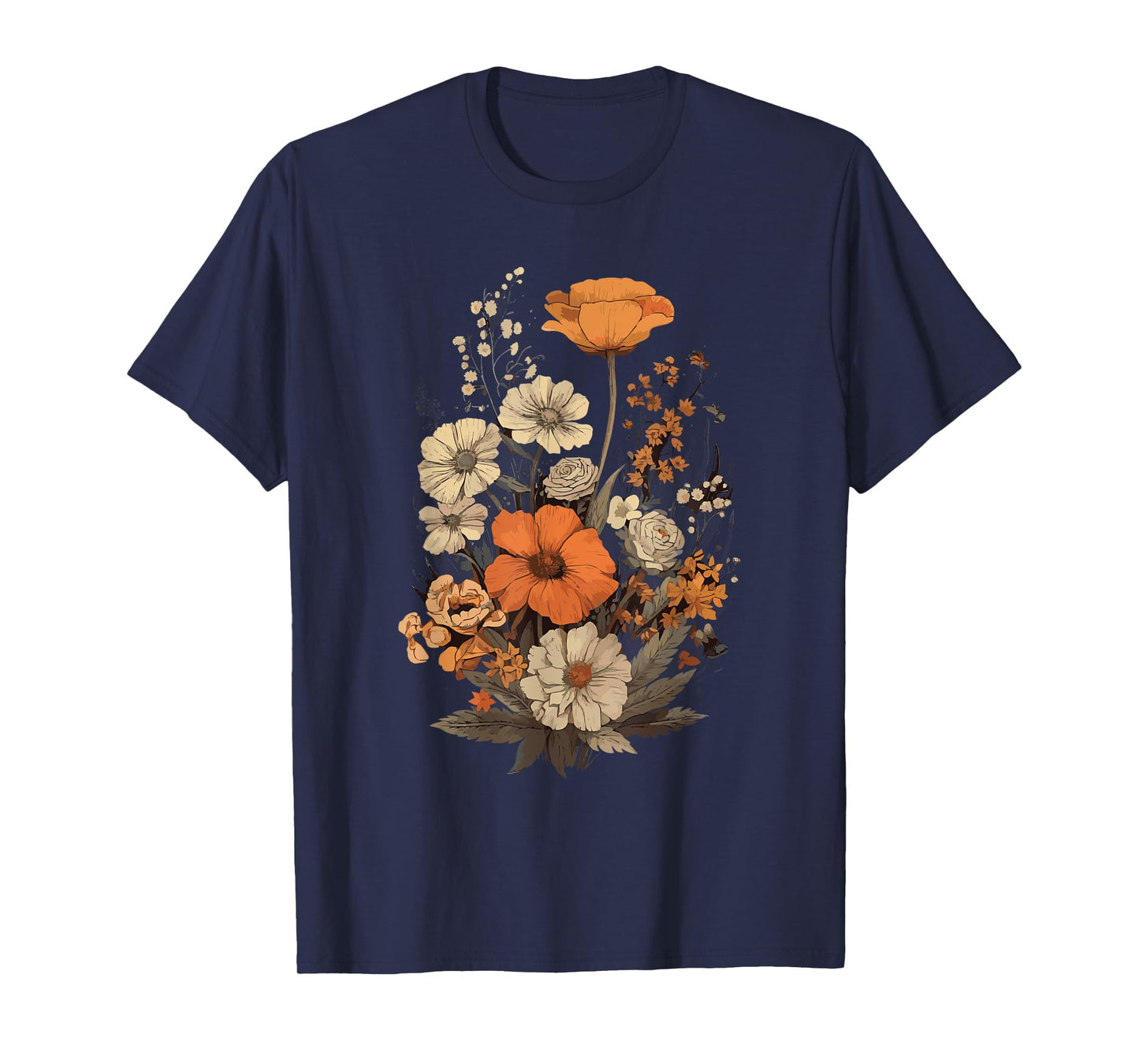 Vintage Flowers Floral Pressed Flower T-Shirt