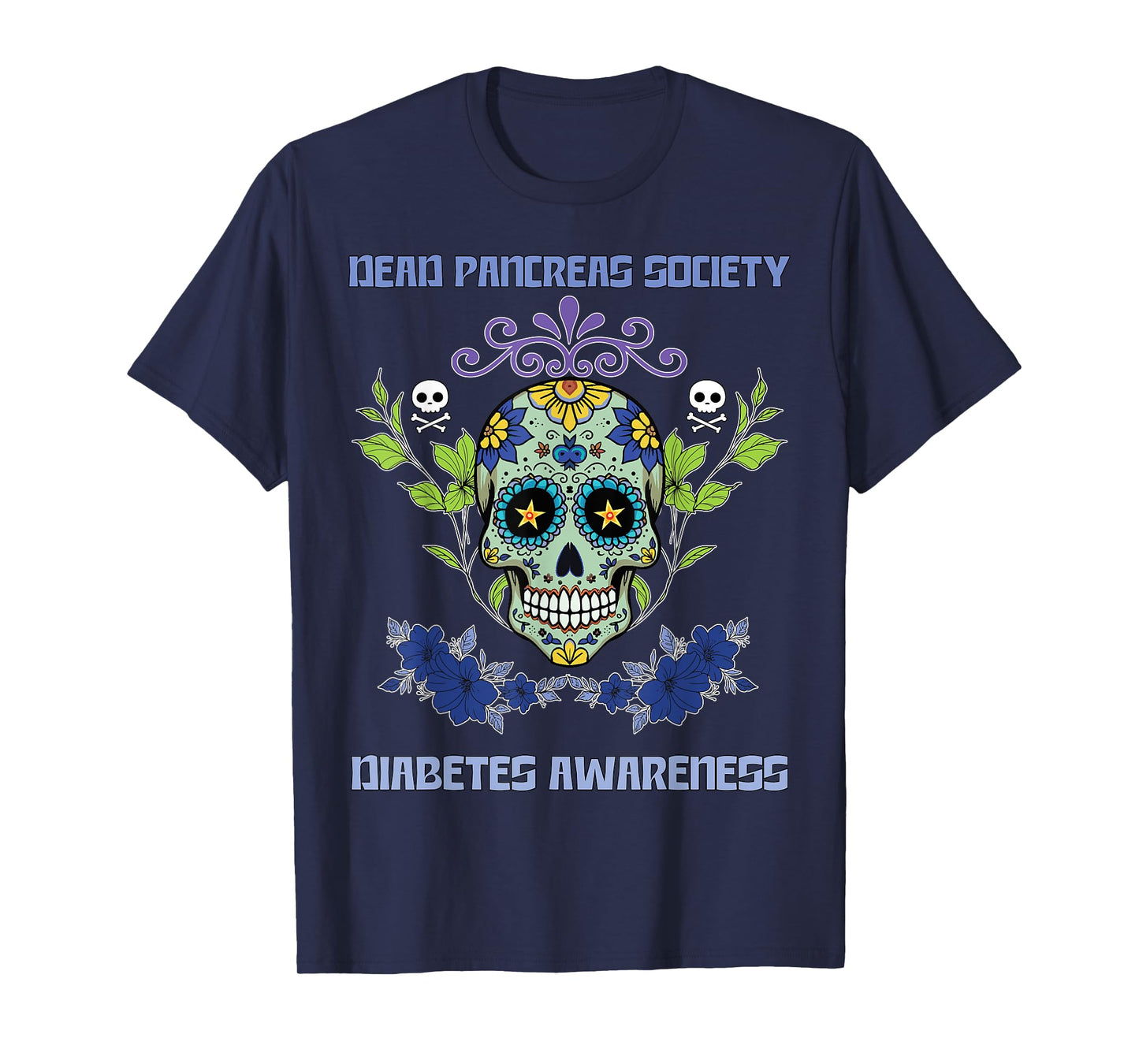 Dead Pancreas Society Sugarskull Diabetes Awareness T-Shirt