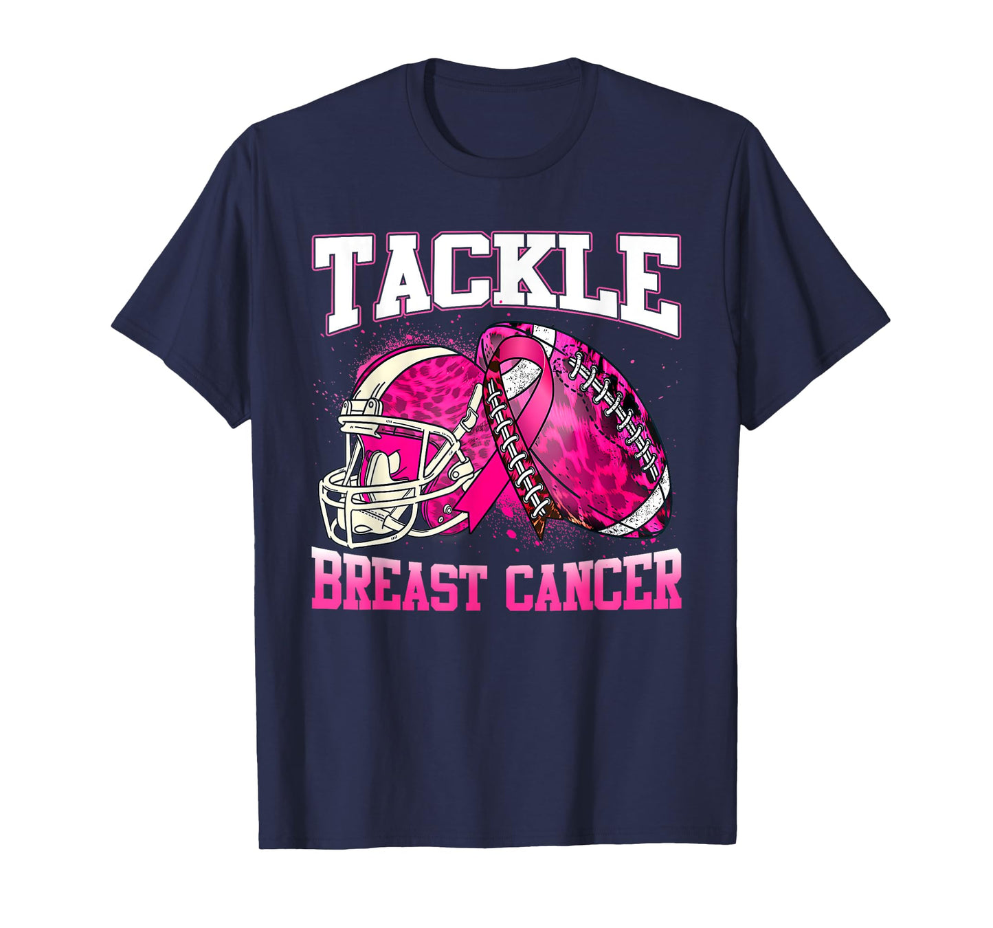 Tackle Breast Cancer Awareness Pink Ribbon Football Boy Kids T-Shirt