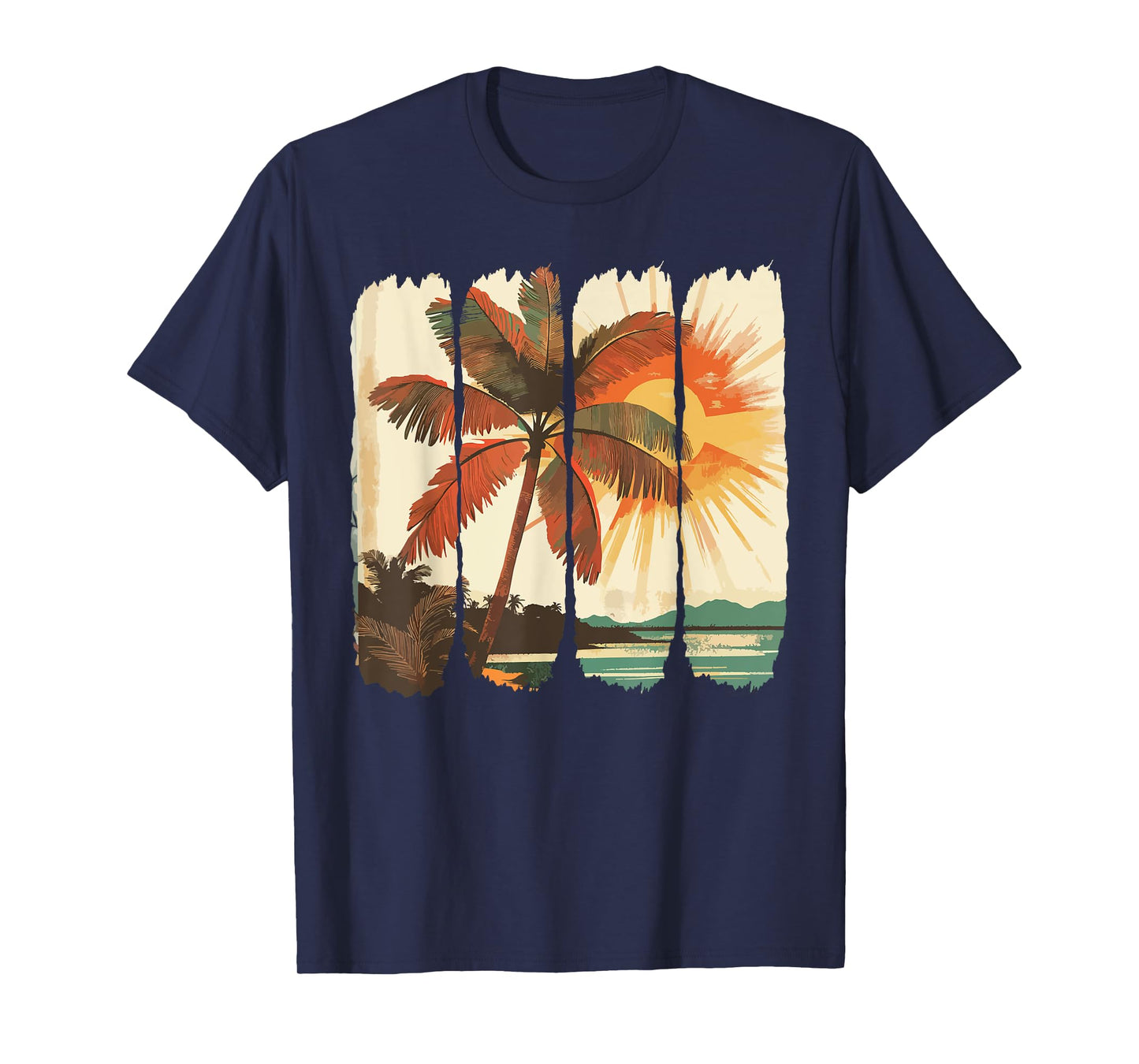 Summer Sunset Palm Trees Cool Spring Beach T-Shirt
