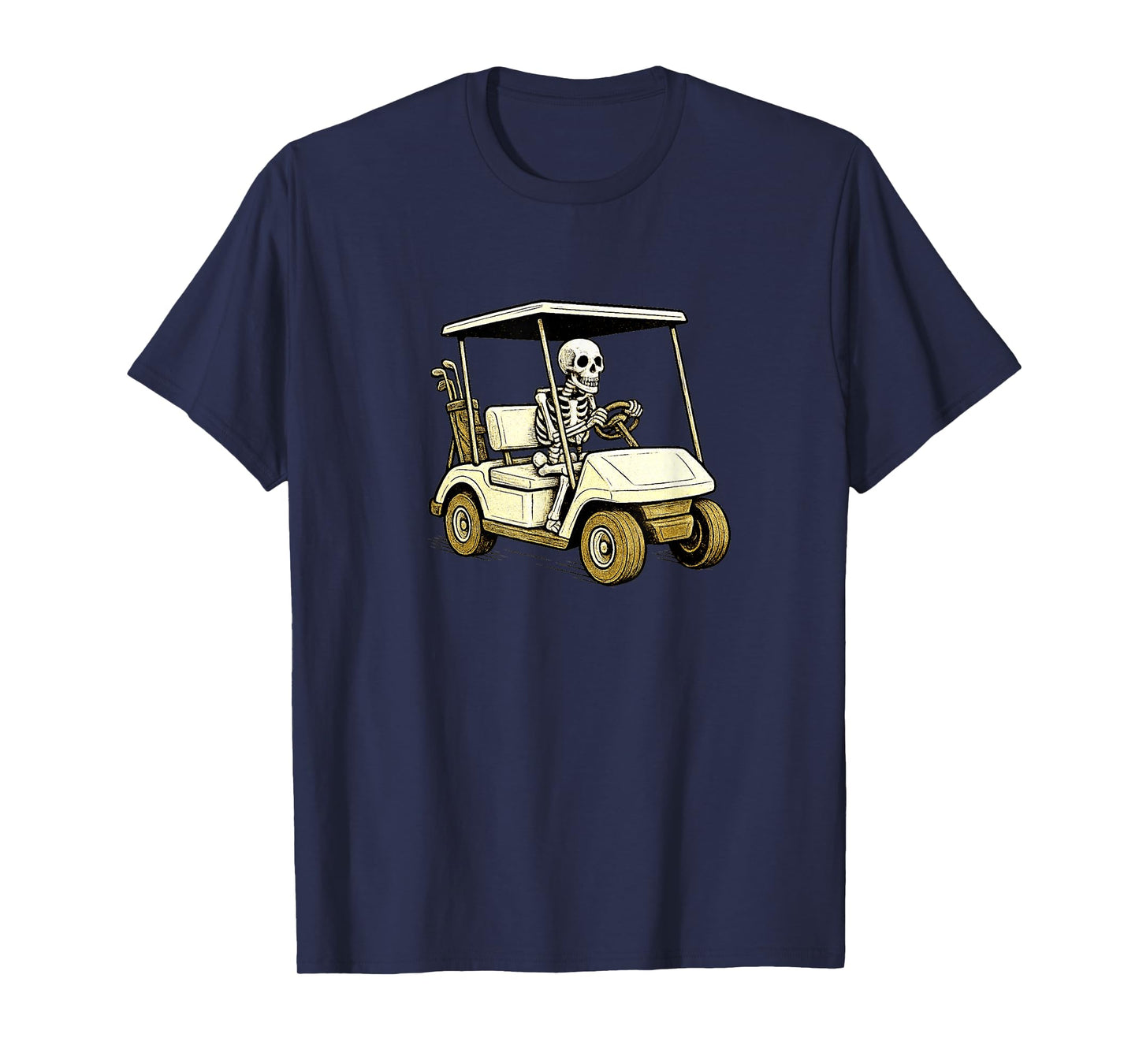 Skeleton Driving Golfcart - Golf Golfer Golfing Course T-Shirt