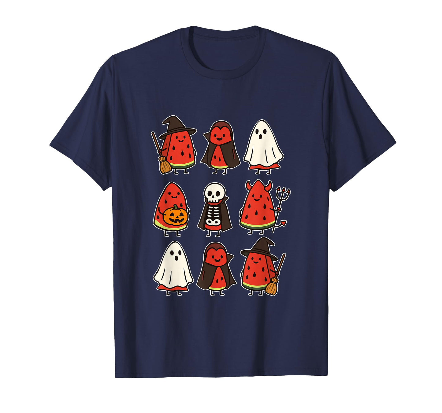 Group Watermelons Cosplay Witch Boo Ghosts Halloween Vegan T-Shirt