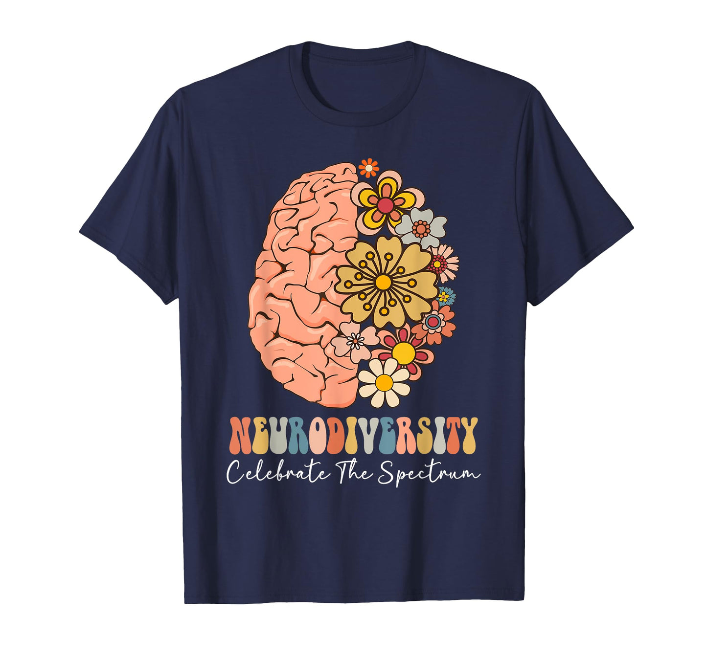Neurodiversity celebrate the spectrum Brain Autism Awareness T-Shirt