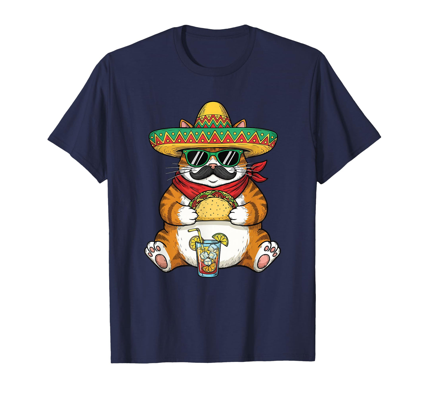 Cat Eating Tacos - Taco Lover Mexican Food Cinco de Mayo T-Shirt