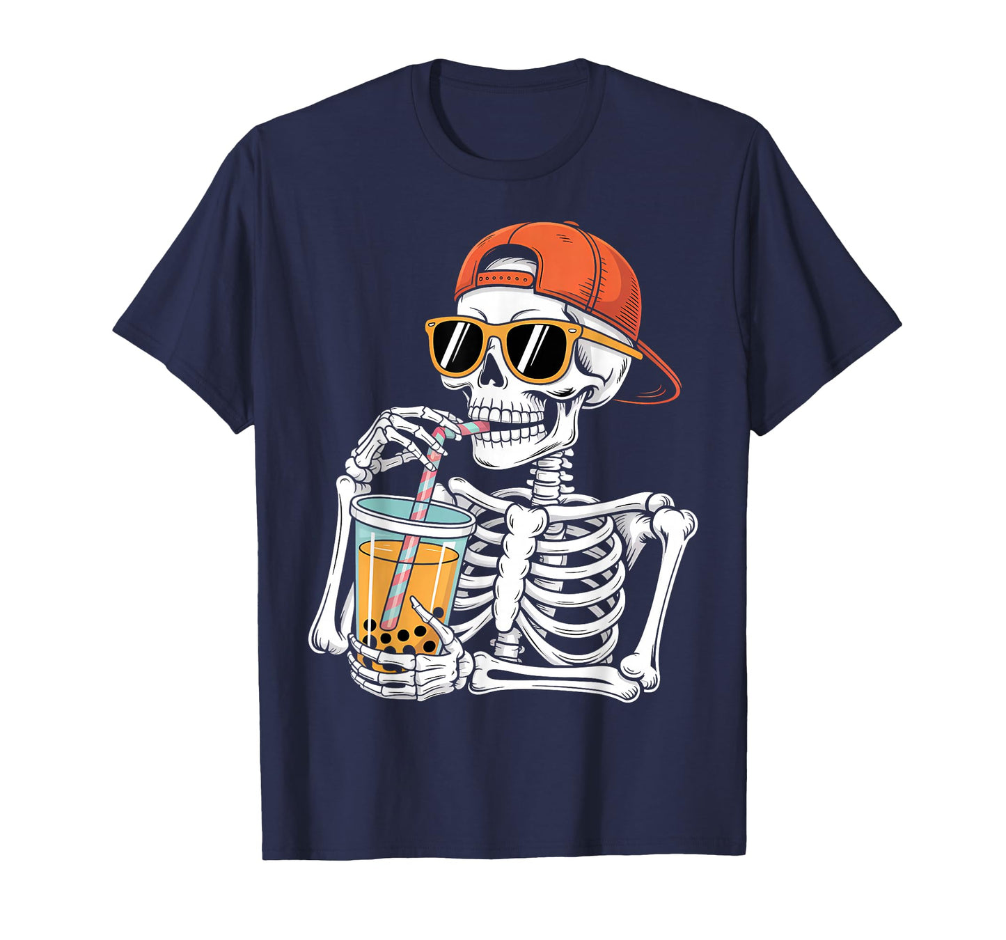 Halloween Skeleton Boba Tea Costume T-Shirt