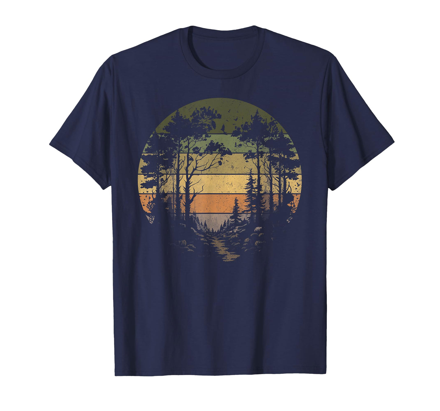 Trees Wildlife Nature Vintage Retro Forest Man Woman Girl T-Shirt