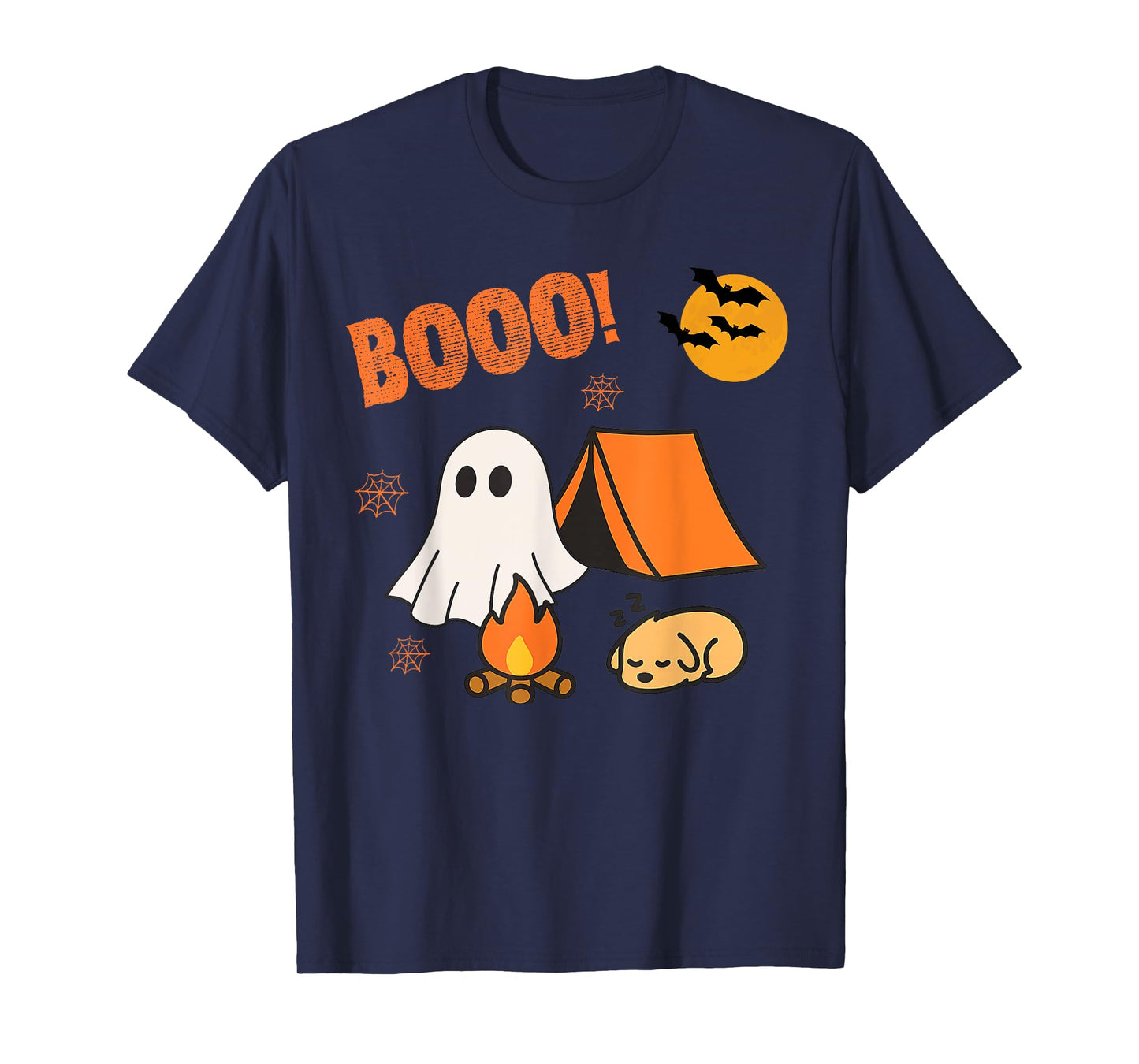 Vintage Halloween Skeleton Camping Funny Spooky Costume T-Shirt