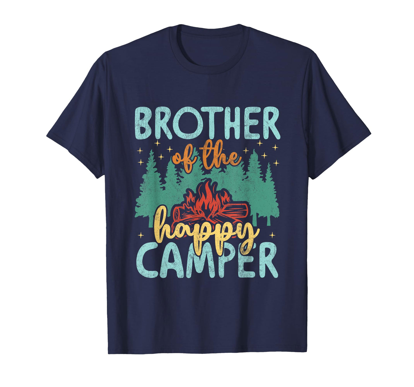 Brother of Happy Camper 1st Birthday Party Retro Brother T-Shirt