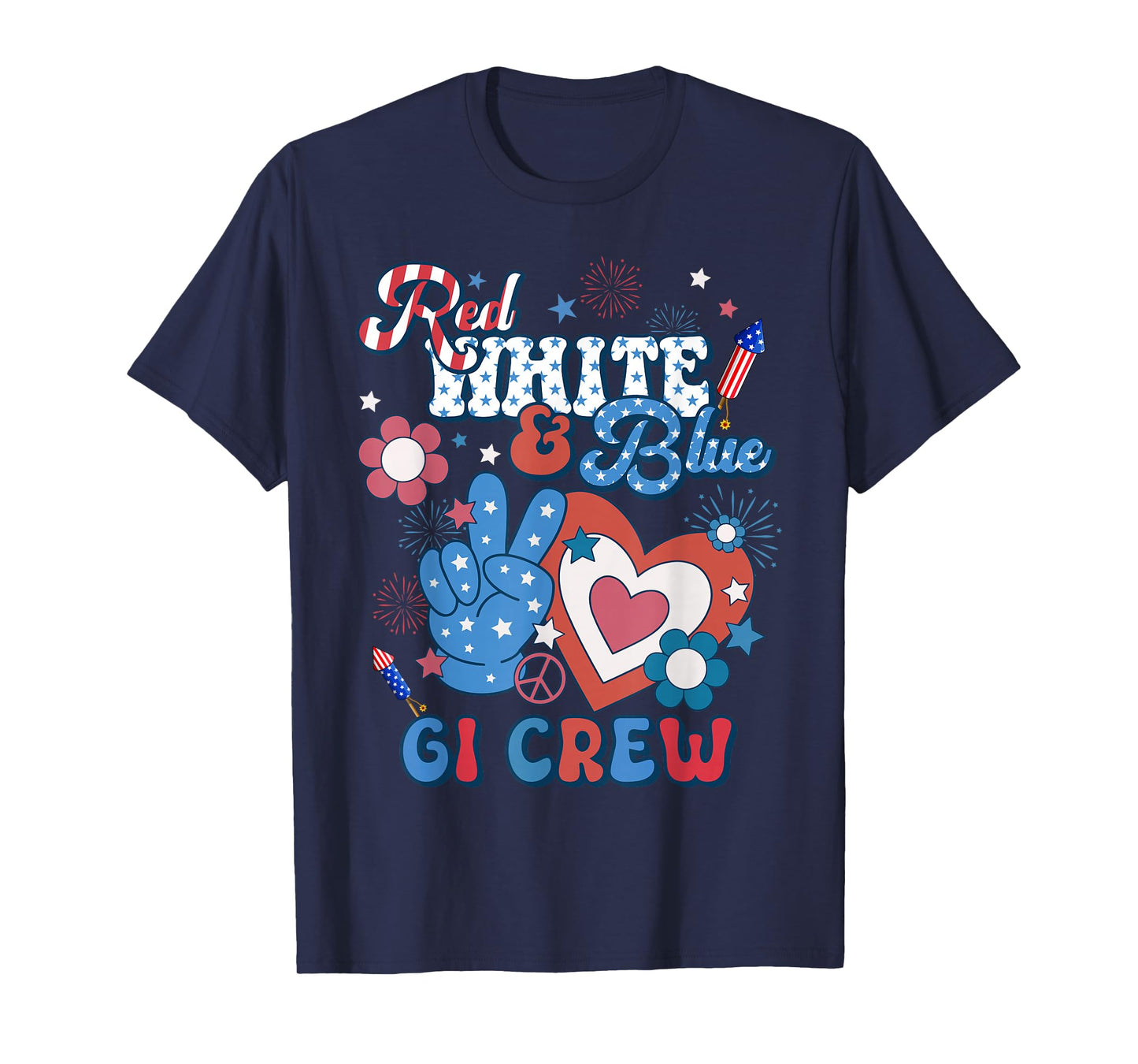 Red White & Blue GI Crew Endoscopy RN Nurse 4th Of July T-Shirt
