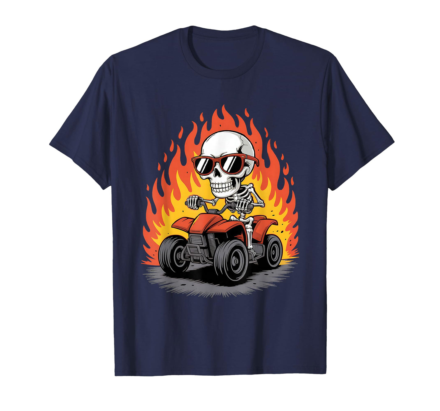 Halloween Skeleton Funny Shirt ATV Quad Bike for Teens Boys T-Shirt