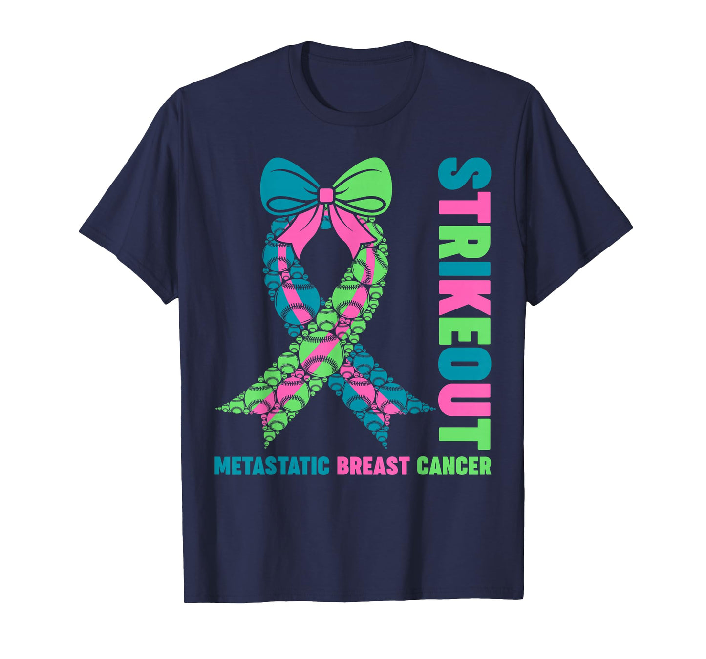 Strikeout Metastatic Breast Cancer Awareness Baseball Women T-Shirt