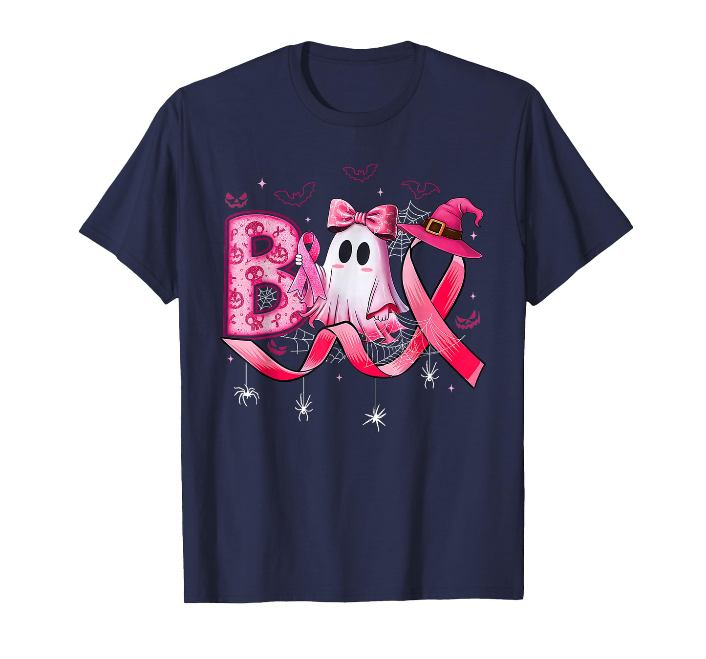 Boo Scare Away Breast Cancer Pink Ribbon T-Shirt