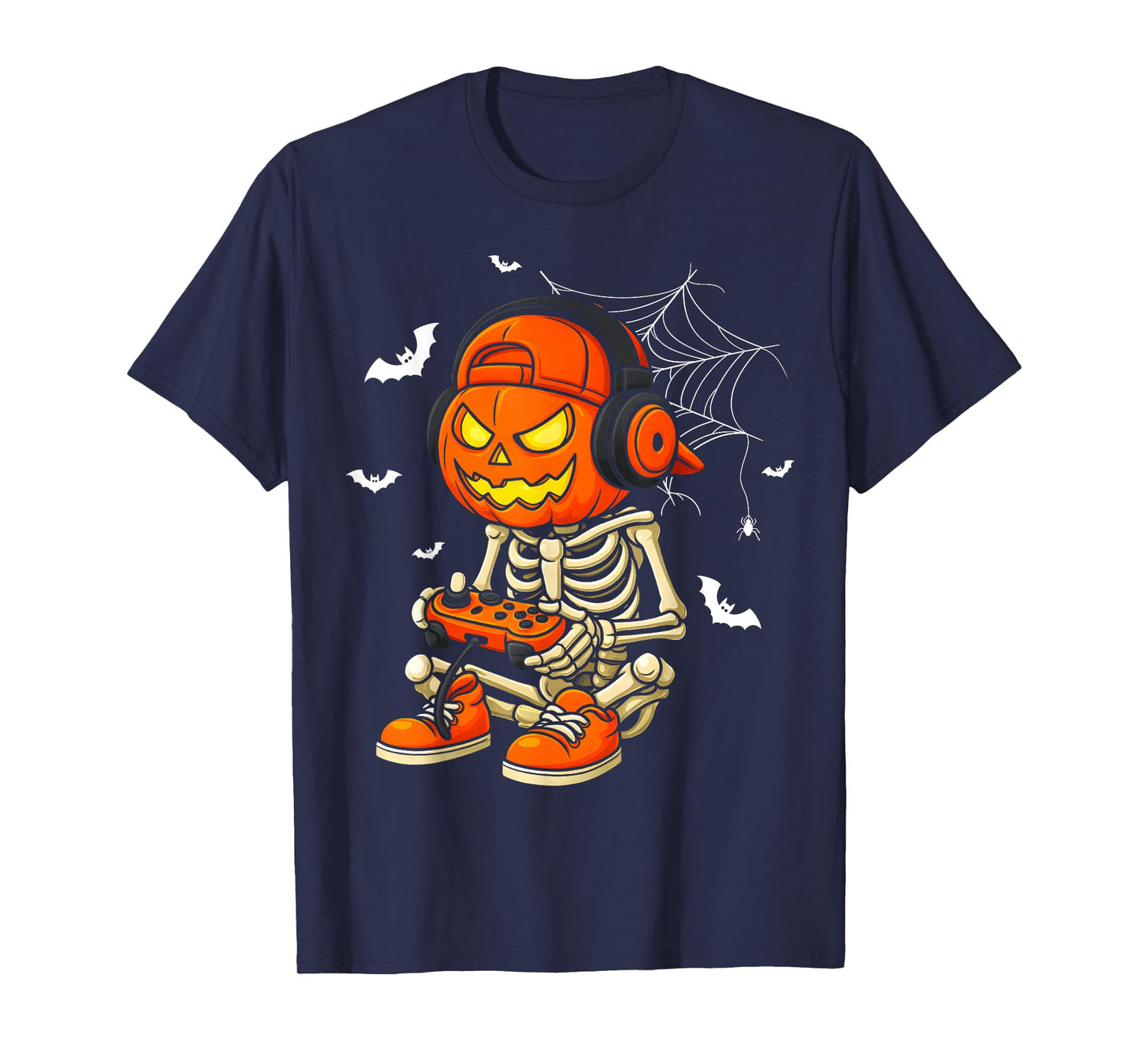 Funny Gaming Hallowen Skeleton Gamer Video Kids Boys T-Shirt