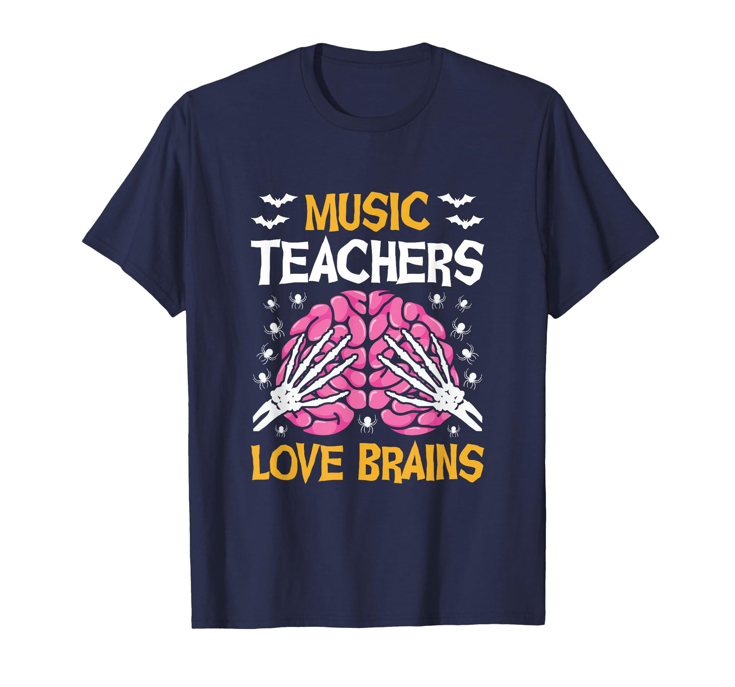 Music Teacher Love Brains Funny Halloween School T-Shirt