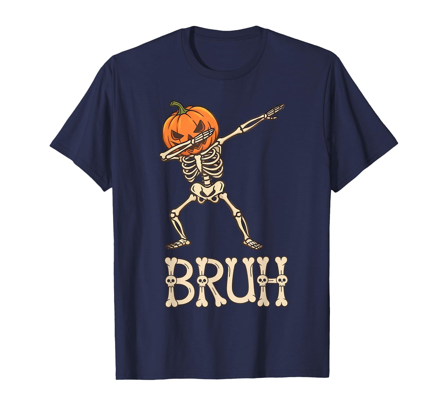 Bruh Halloween Skeleton Dabbing for Mens Boys Toddlers Kids T-Shirt