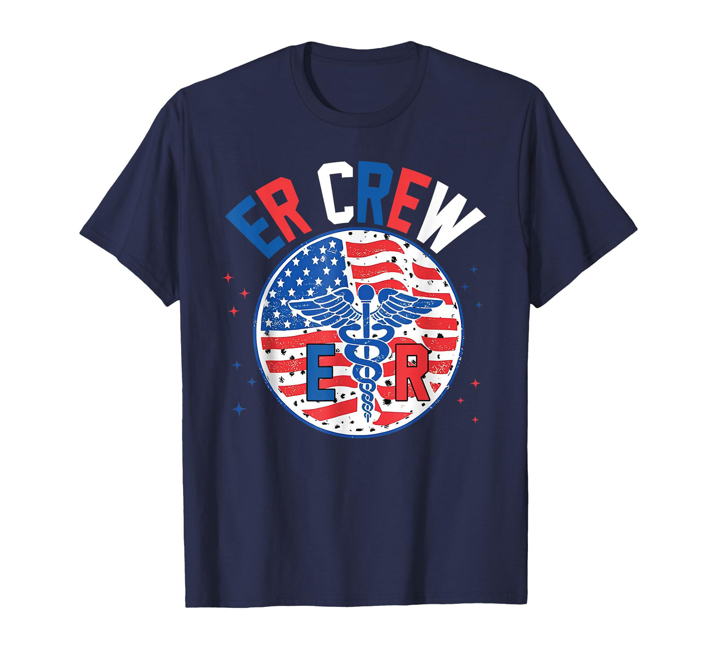 Red White & Blue Er Crew Funny Nurse Emergency 4th of July T-Shirt