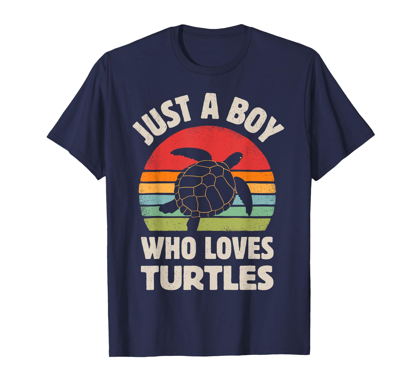 Turtle Just A Boy Who Loves Turtles Reptiles Retro Vintage T-Shirt