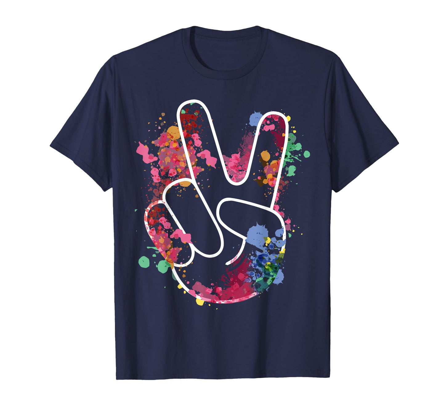 Peace Hand Tie Dye Finger Freedom Hippie Flower Child T-Shirt