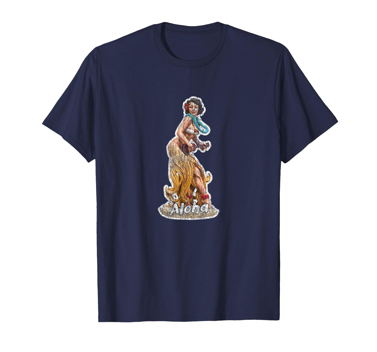 Aloha Ukulele Hula Dancer Doll Vintage Style T-Shirt
