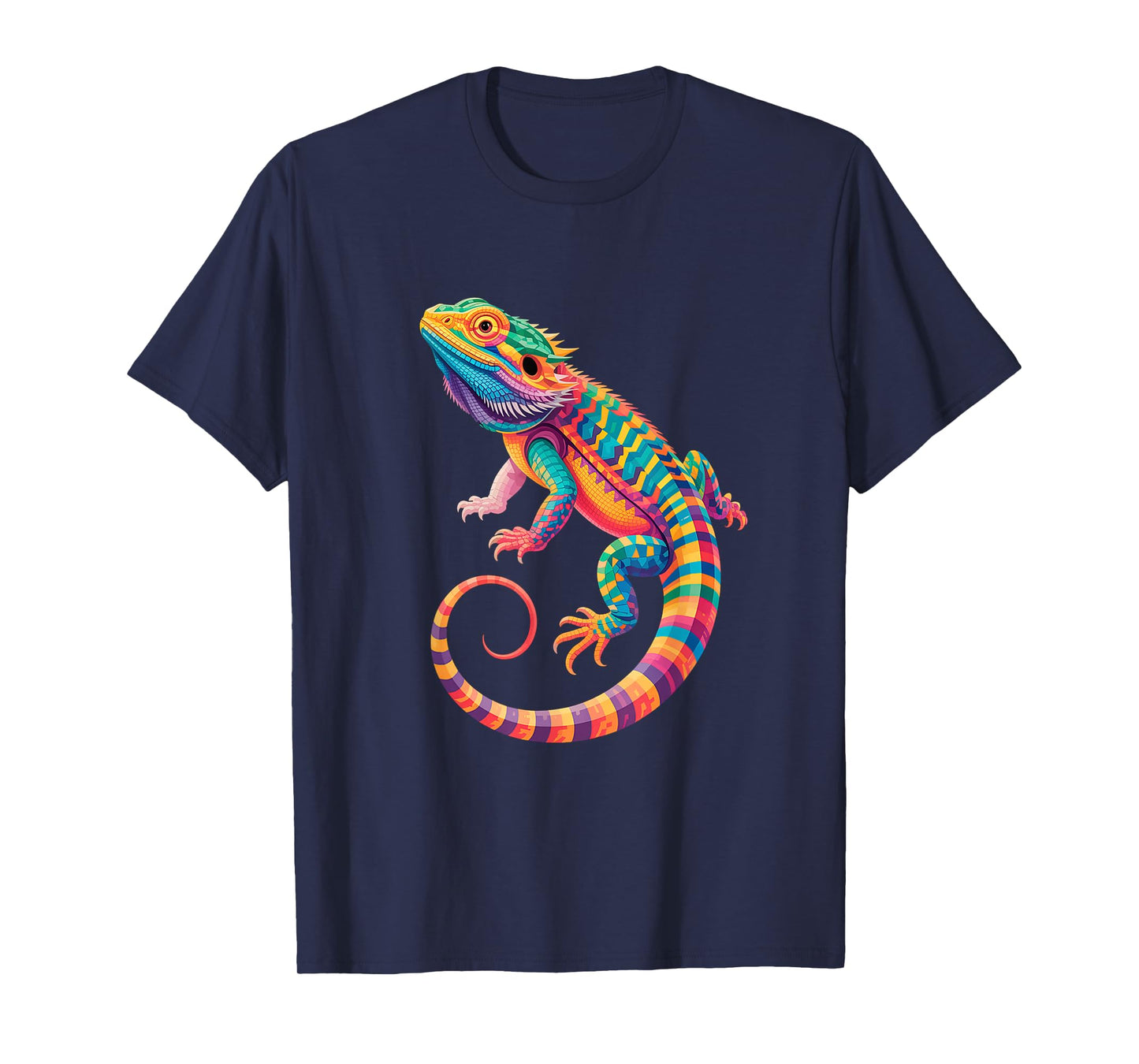 Geometric Bearded Dragon Art Visionary Spirit Lizard Totem T-Shirt
