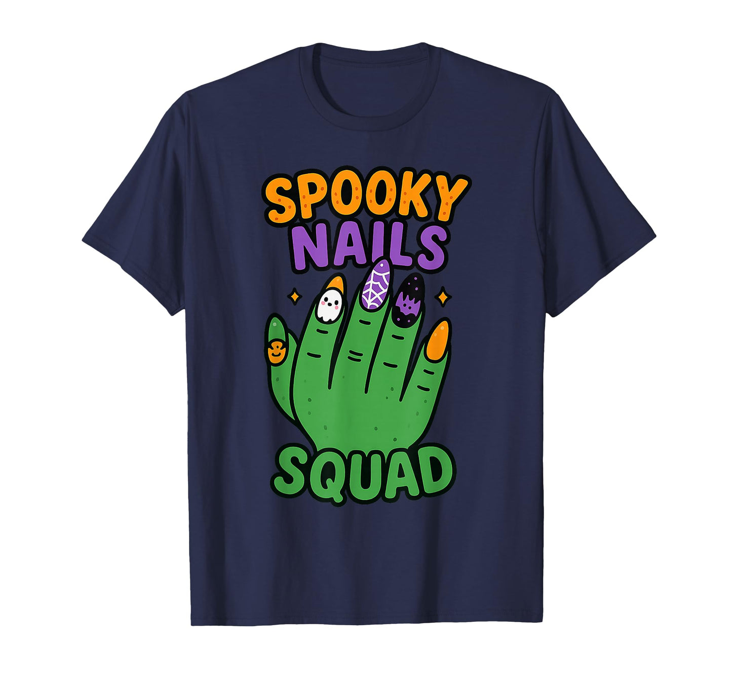 Spooky Nails Squad Halloween Costume Funny Nail Art T-Shirt