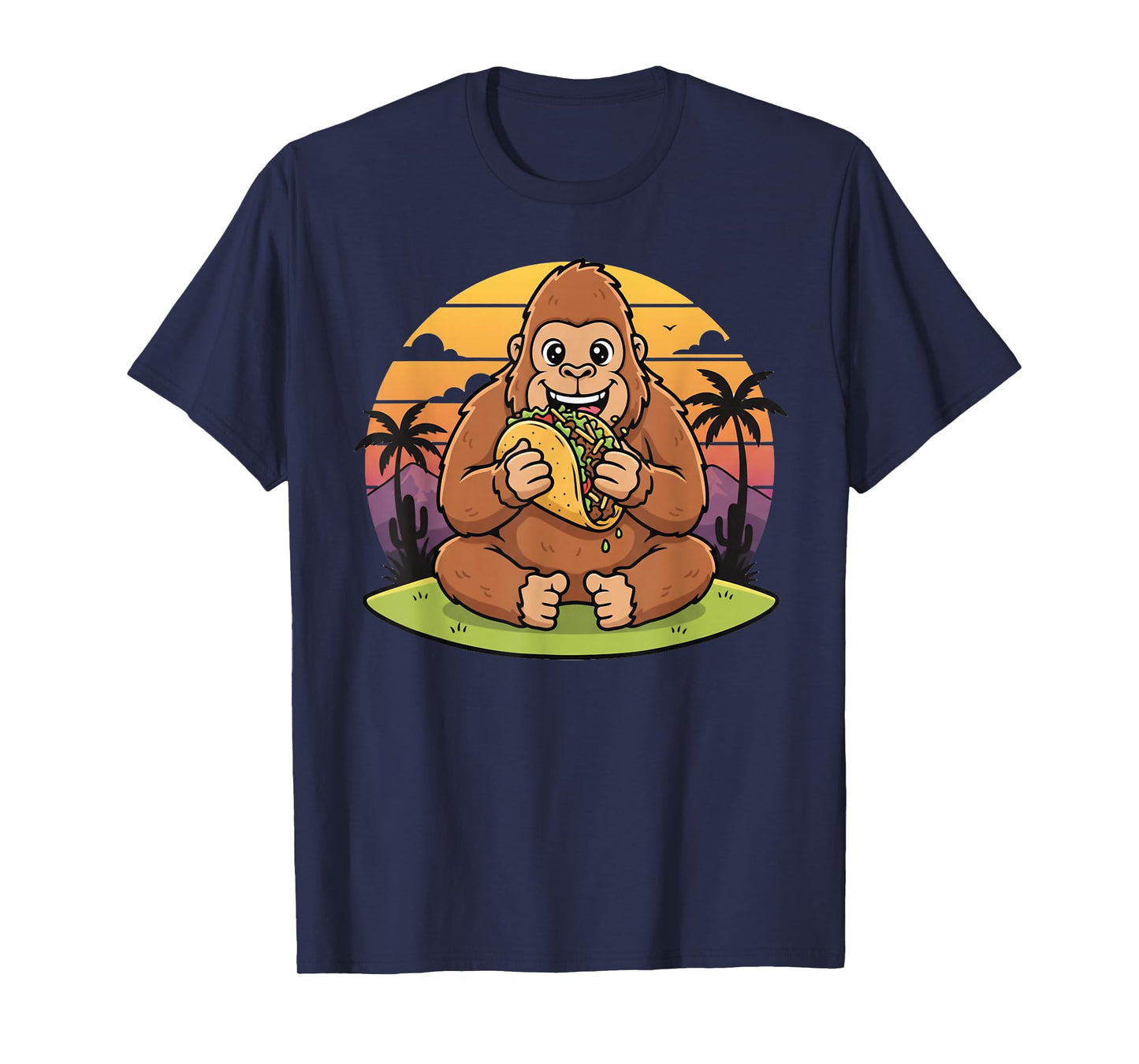 Taco Lover Bigfoot Vintage Design Gift for Men Women Kids T-Shirt