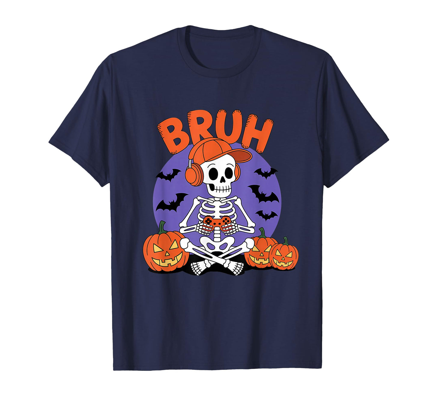 Halloween Skeleton Video Gaming Gamer Boys Men Youths Teens T-Shirt