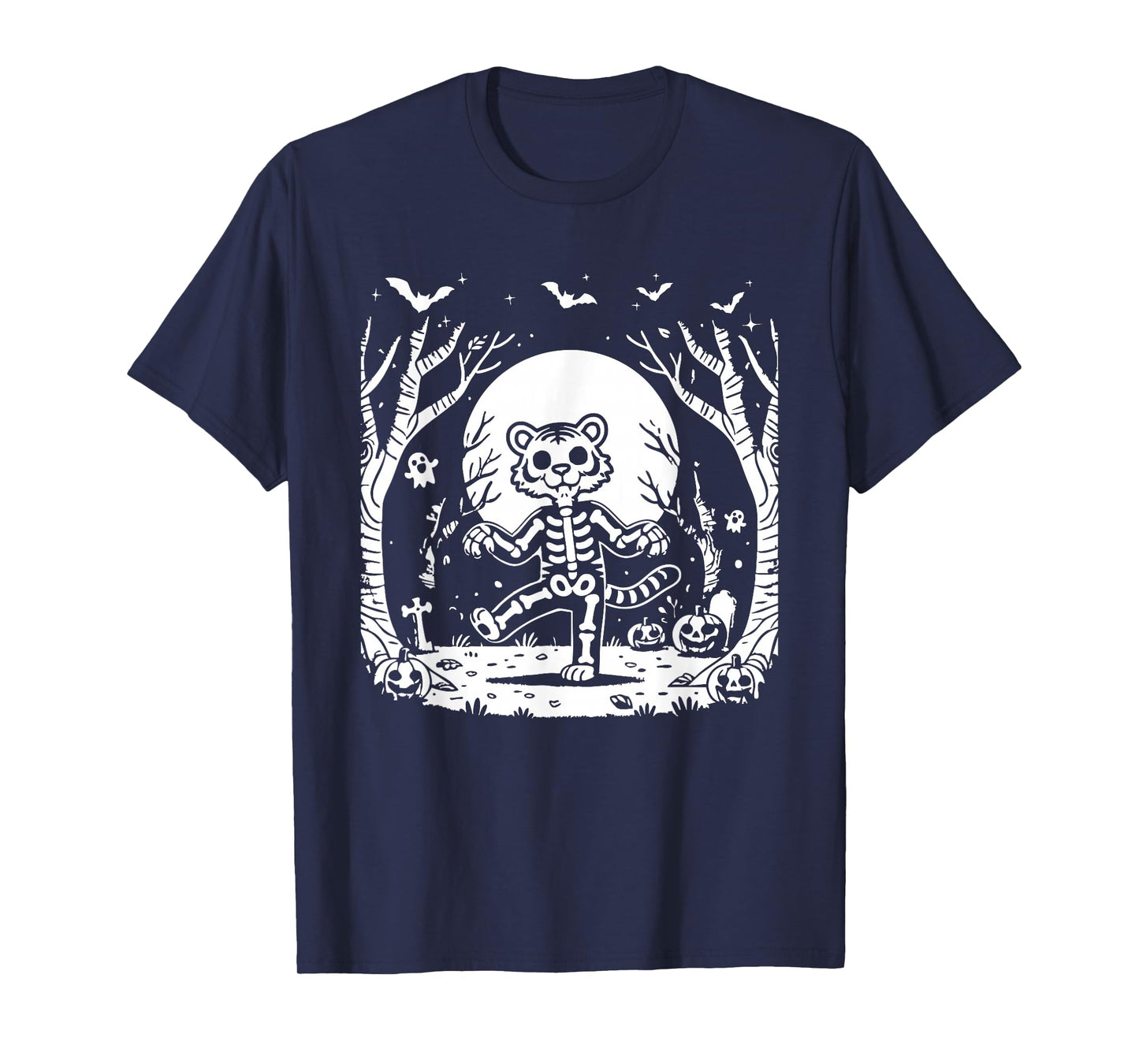 Cute Tiger Skeleton for Halloween Spooky Season Tiger Lover T-Shirt