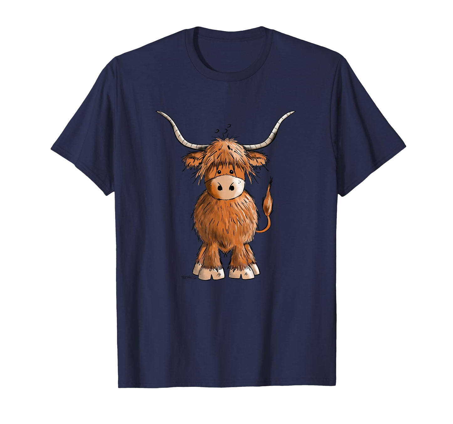 Cute Hairy Scottish Highland Cow For Women Men Kids T-Shirt