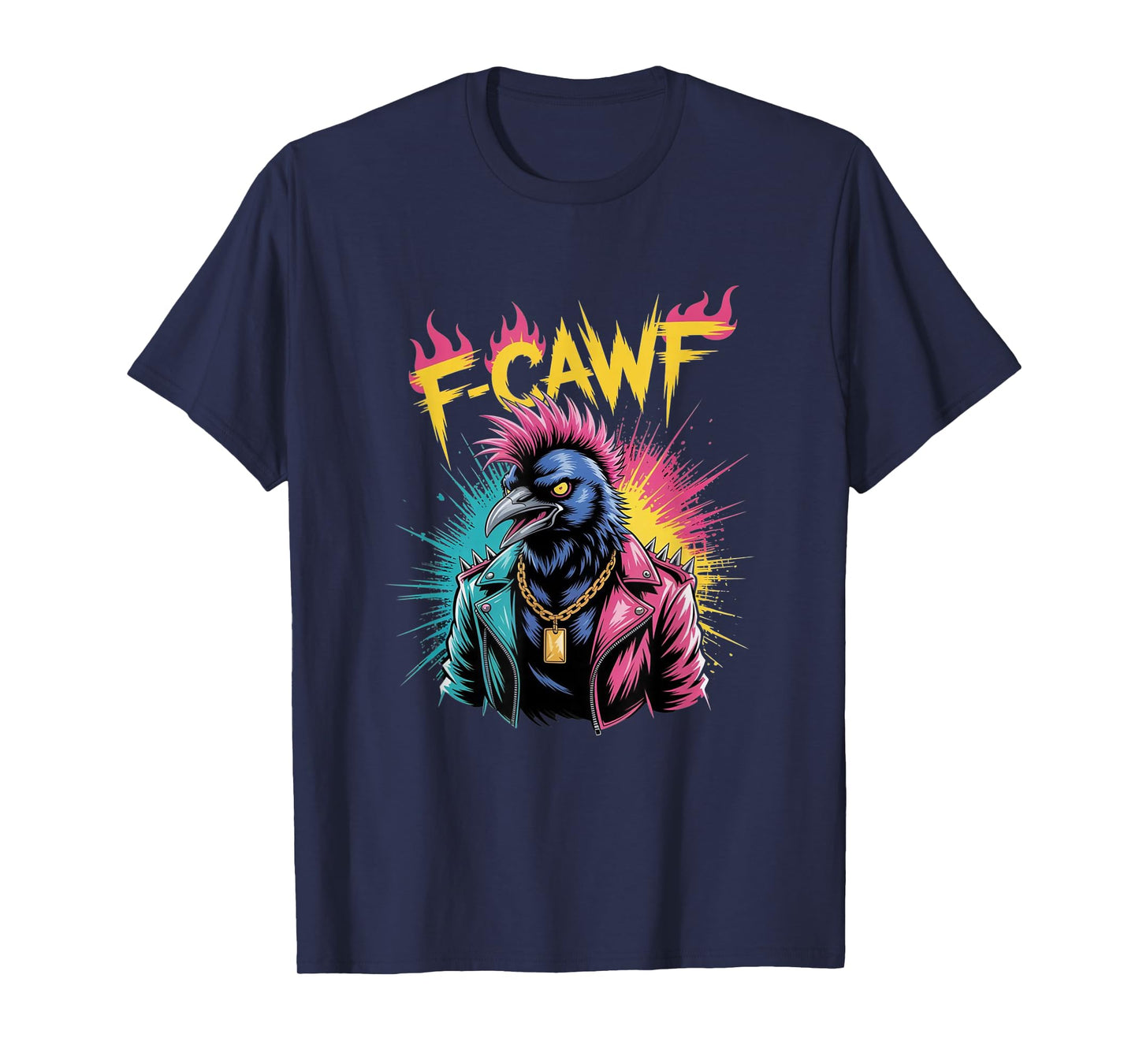 F-Caw-F Funny Crow Punk Raven Graffiti Adult Humor Gift T-Shirt