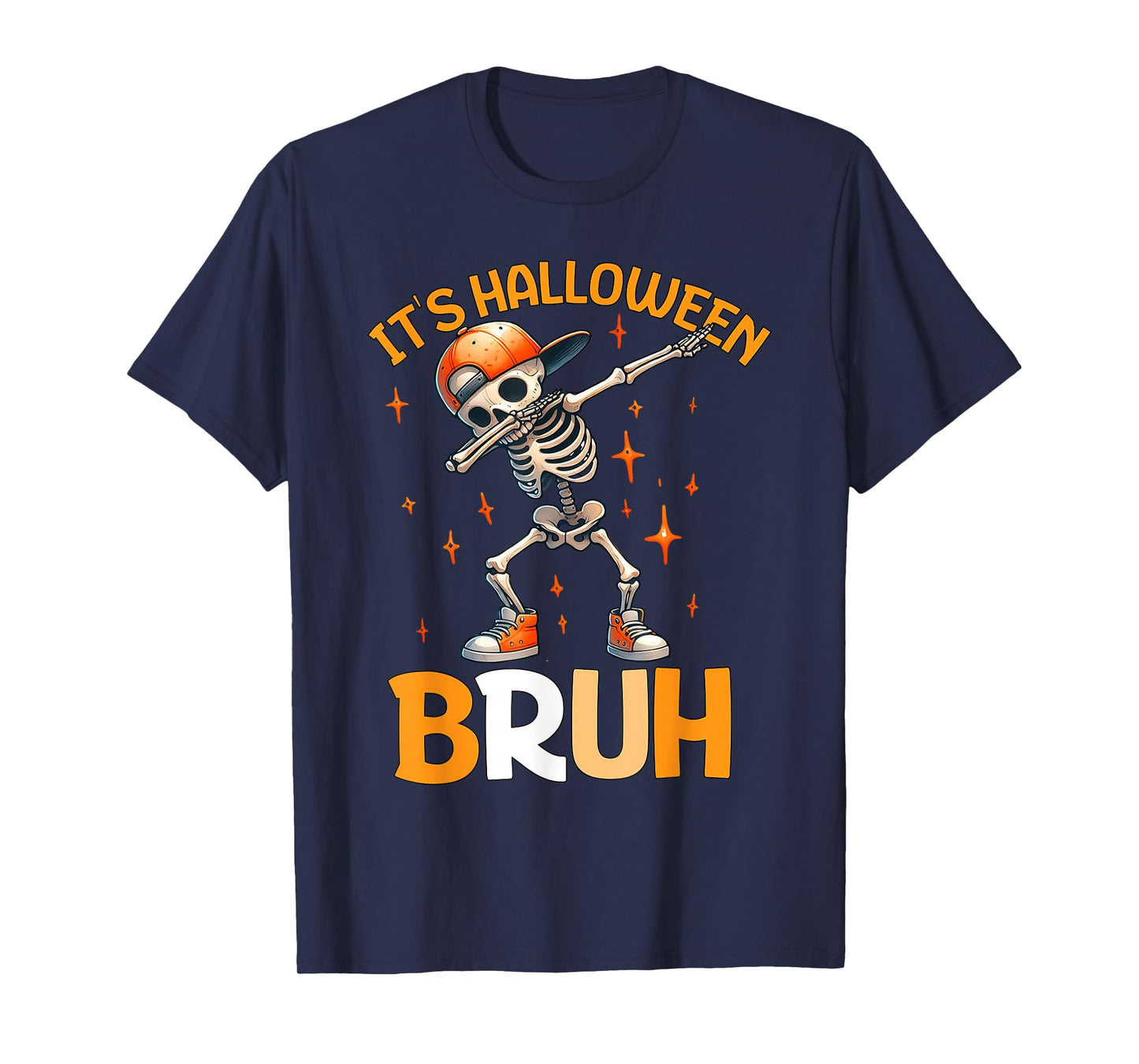 Bruh Halloween Boys Kids Halloween Skeleton T-Shirt