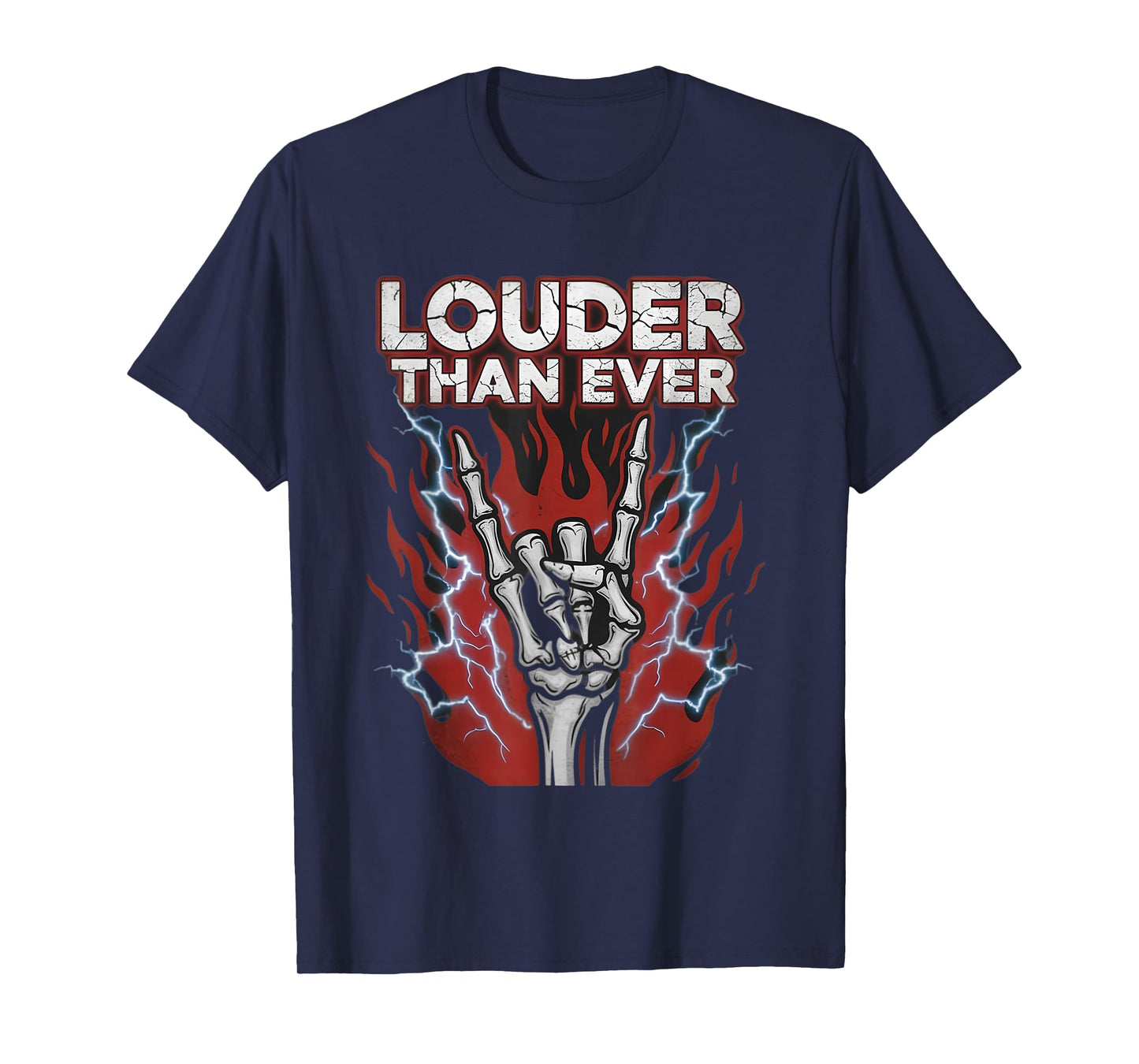 Louder Than Ever Skeleton Rock Gesture T-Shirt