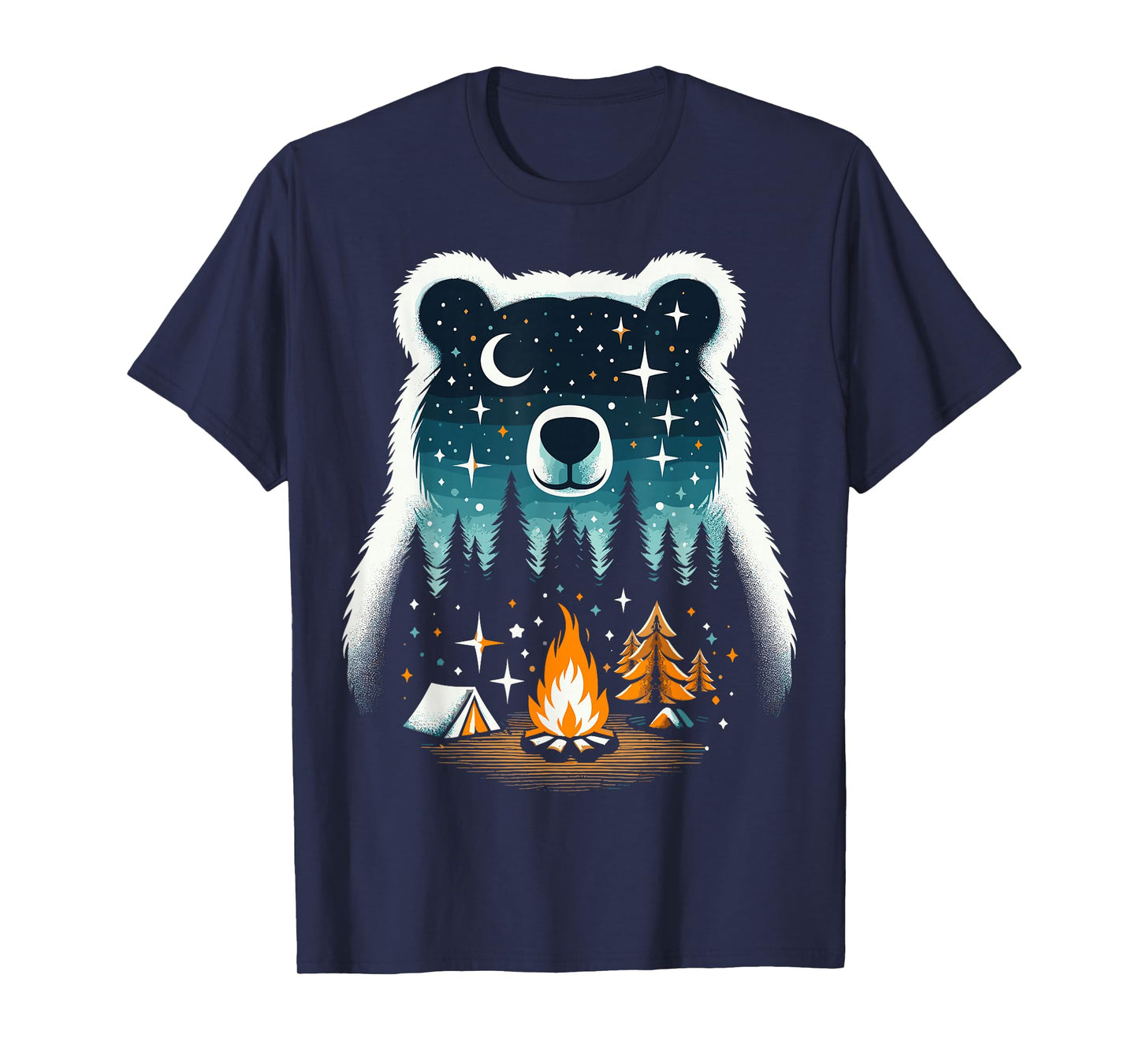 Retro Camping Bear Nature Forest Wildlife T-Shirt